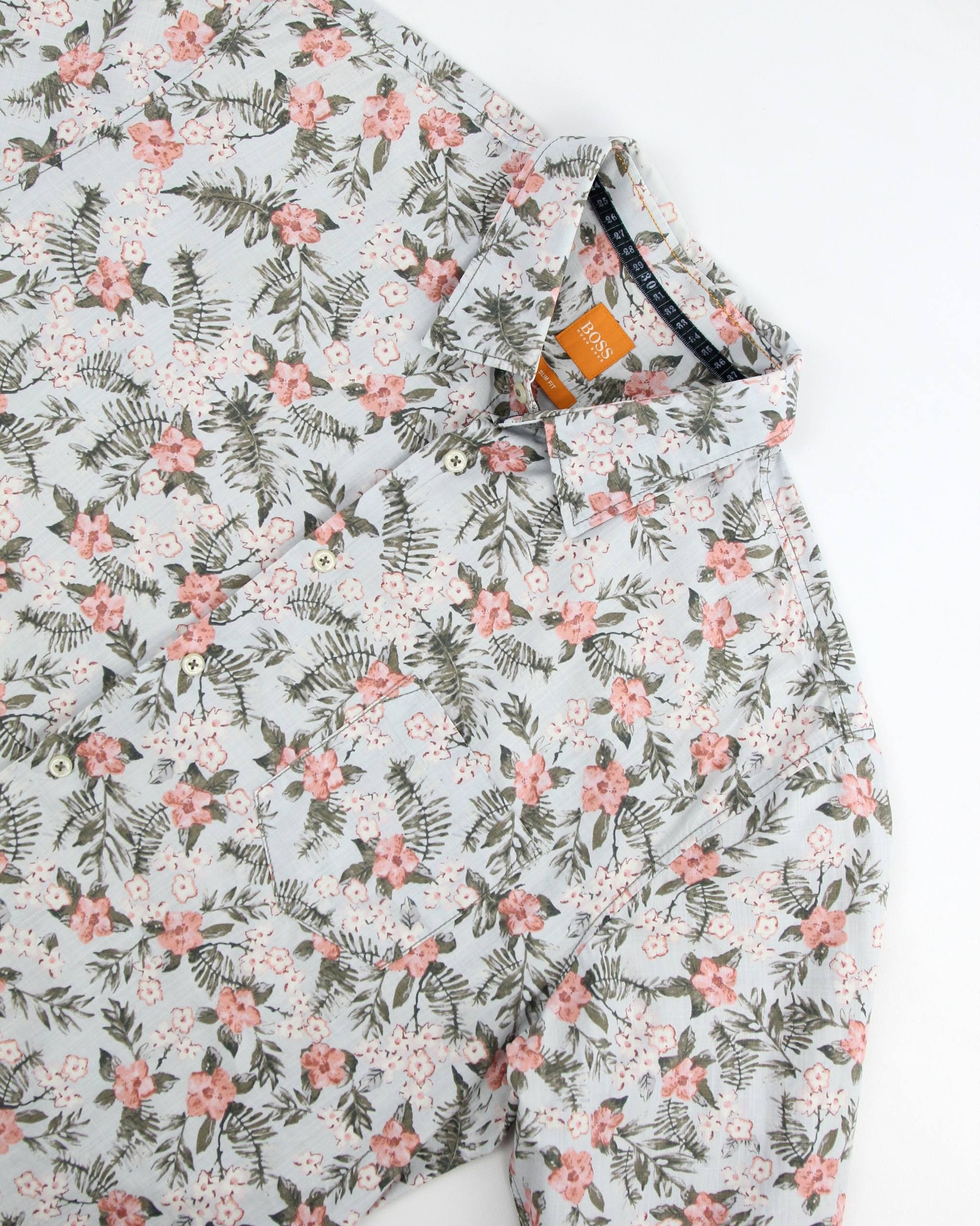 Hugo Boss HUGO BOSS Linen and cotton patterned shirt Size US XXL / EU 58 / 5 - 7 Thumbnail