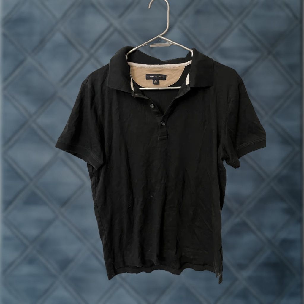 Banana Republic Banana Republic Polo Shirt Black Cotton Size Medium Men Regular Short Sleeve Button Crew Neck Knit Vintage No Size US M / EU 48-50 / 2 - 1 Thumbnail