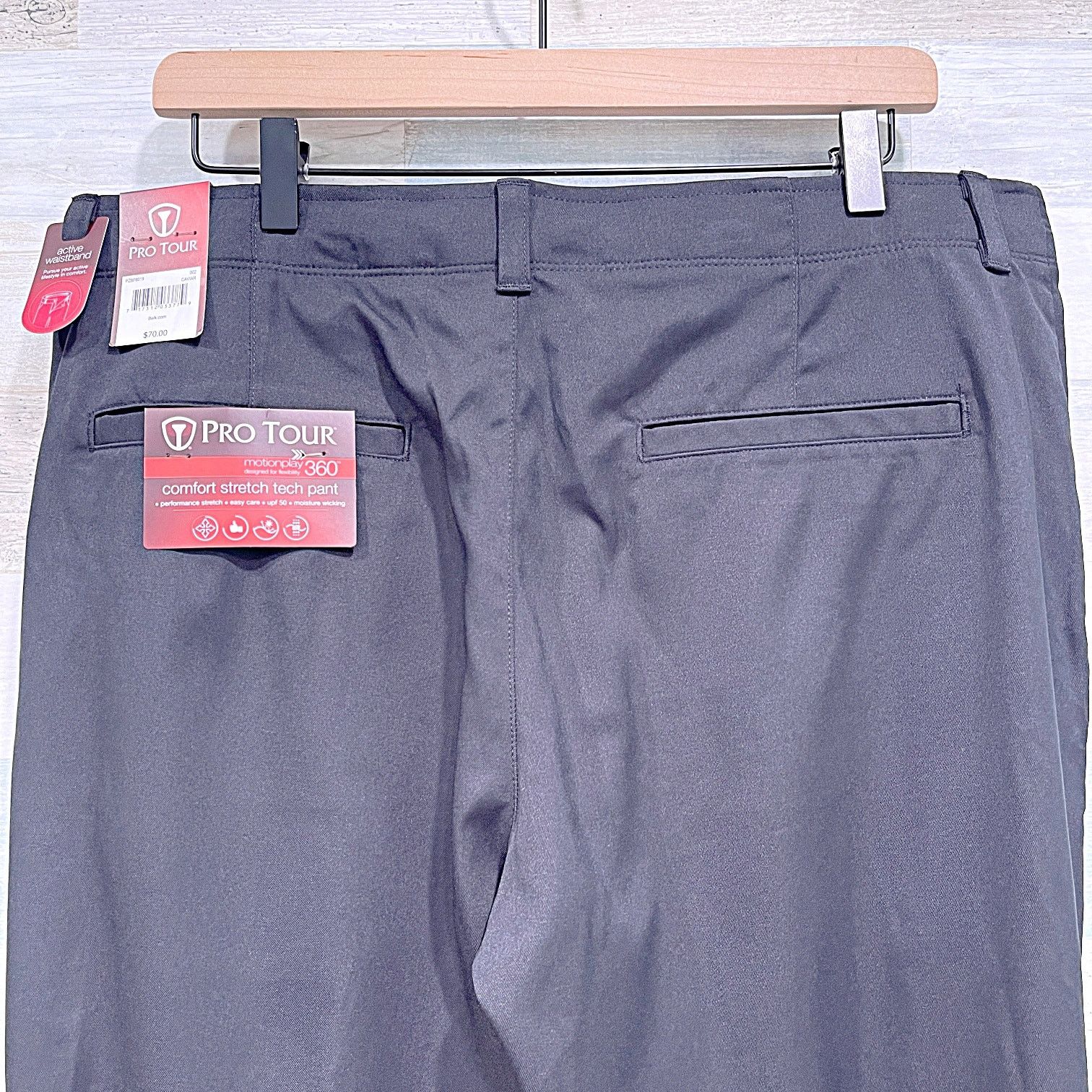 PGA Tour Pro Tour Stretch Active Waistband Golf Pants Black 36x32 Size 36" / US 14 / IT 50 - 5 Thumbnail