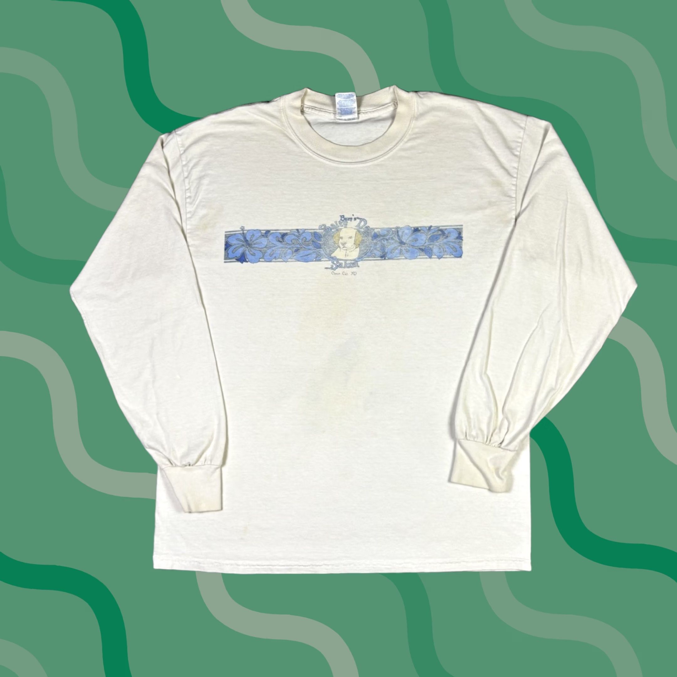 Vintage VINTAGE Saloon Bar Bert Long Sleeve T Shirt Distressed 2000s Adult Large Shirt Mens White 80s Slimming Size US L / EU 52-54 / 3 - 1 Thumbnail