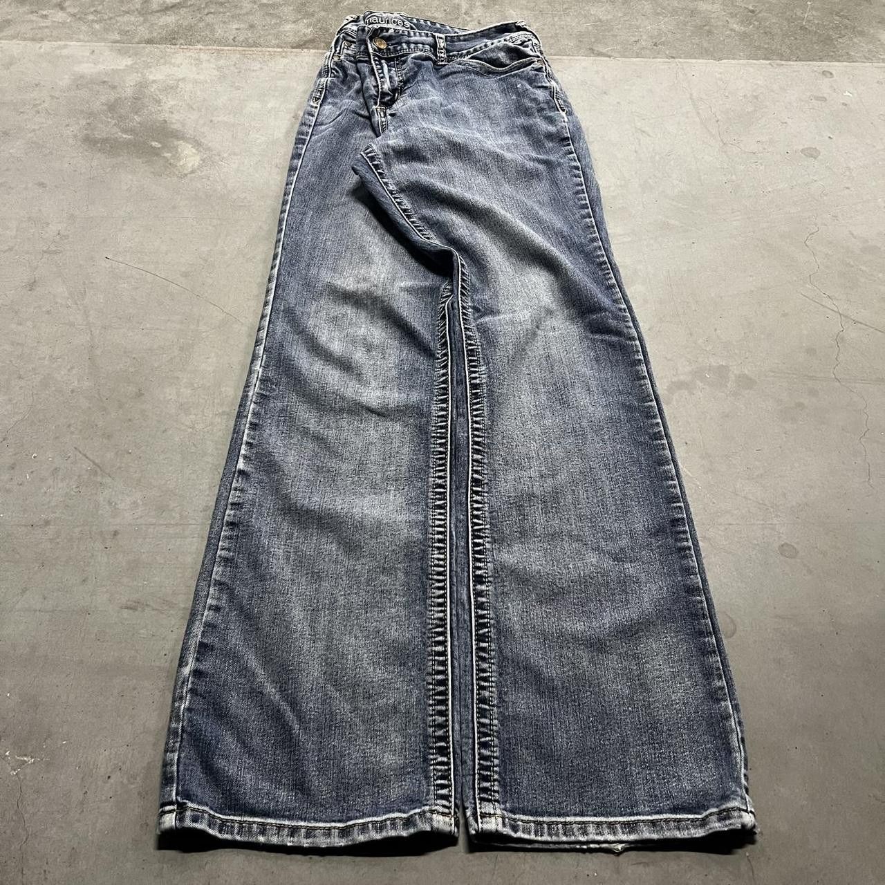 Japanese Brand × Vintage Vintage Y2K Flared Light Blue Wash Stone Washed Denim Jeans! Size US 36 / EU 52 - 3 Thumbnail