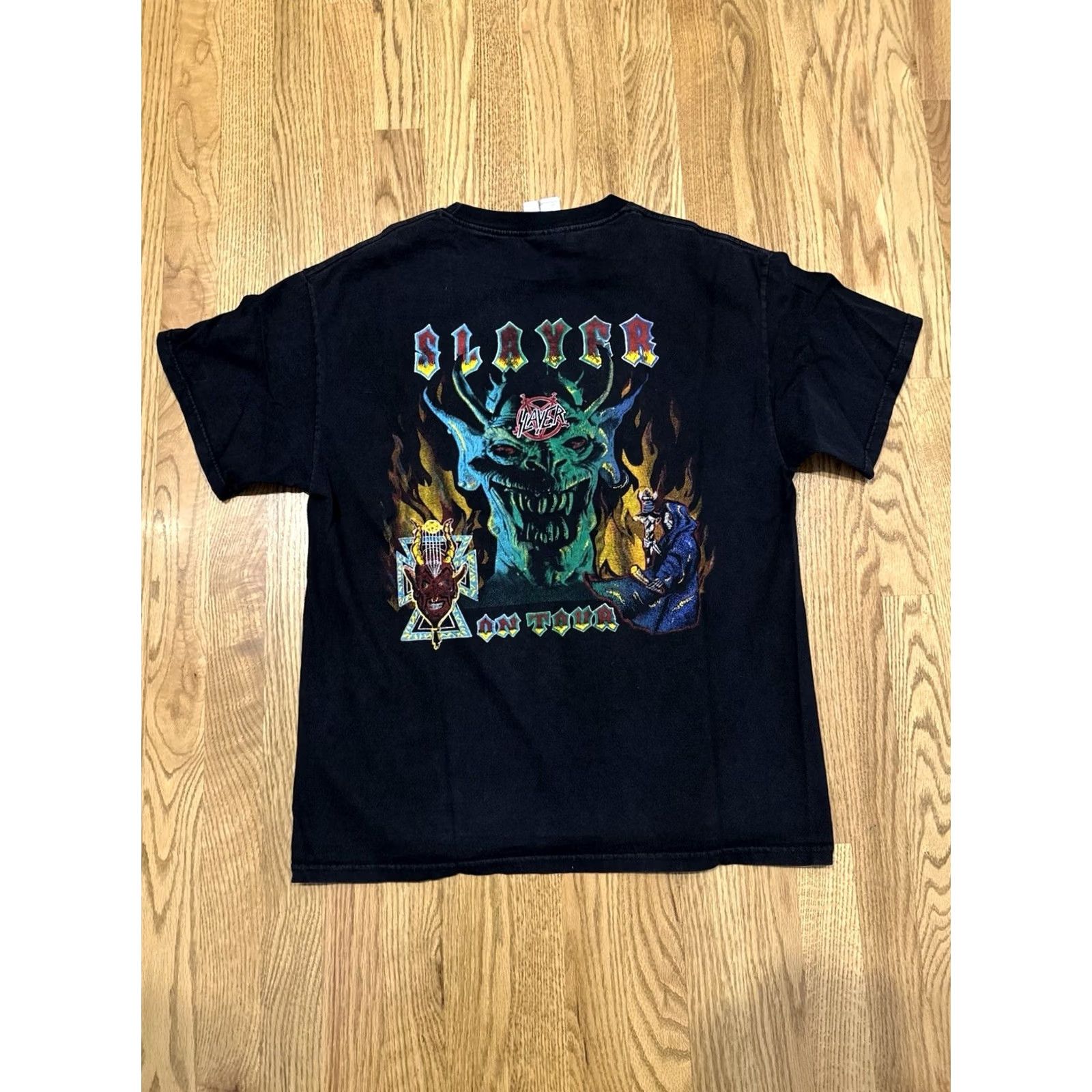 Doublet VINTAGE Slayer Parking Lot Shirt Men's L Black Double Sided Concert Band Vtg Size US L / EU 52-54 / 3 - 3 Thumbnail