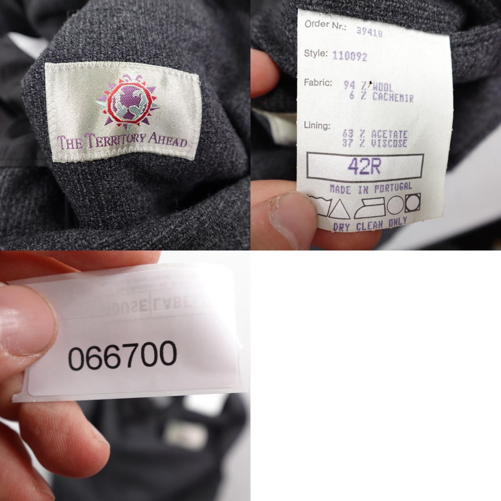 The Territory Ahead Territory Ahead Jacket Mens 42R Gray Wool Cashmere Blazer Sport Coat 3 Button Size 42R - 8 Thumbnail