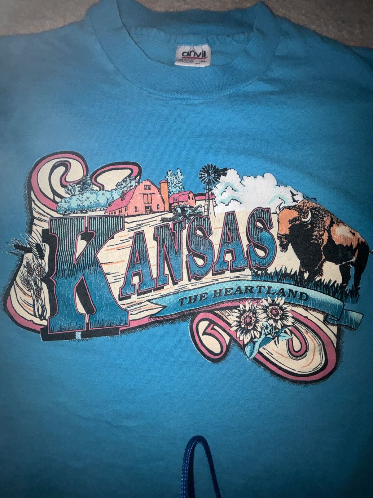 Anvil × Vintage Vintage Kansas Shirt “The Heartland” Single-Stitch Adult M Size US M / EU 48-50 / 2 - 3 Thumbnail
