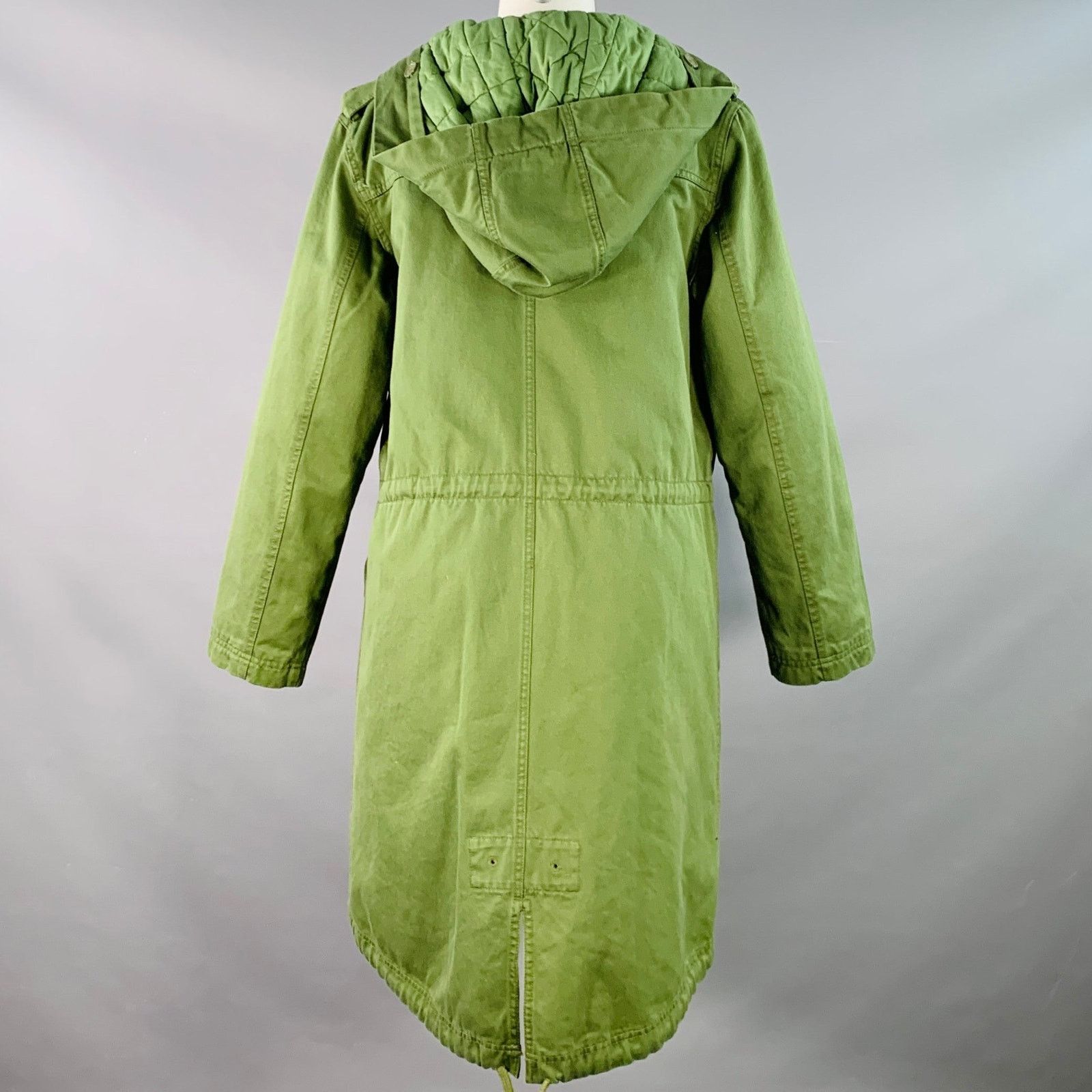 Marc by Marc Jacobs Size M Green Cotton Quilted Lining Hooded Zip Up Coat Size M / US 6-8 / IT 42-44 - 3 Thumbnail