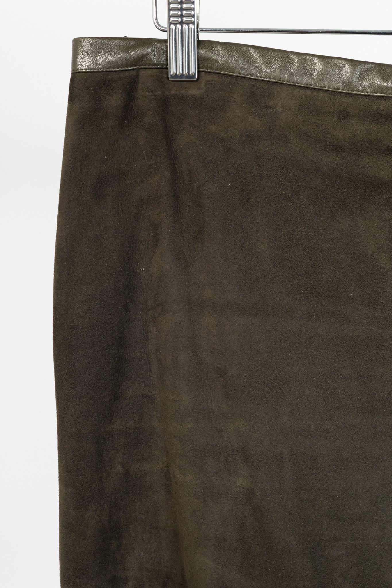 Tom Ford Tom Ford Green Suede Leather-Trim Pencil Skirt Size 28" / US 6 / IT 42 - 4 Thumbnail