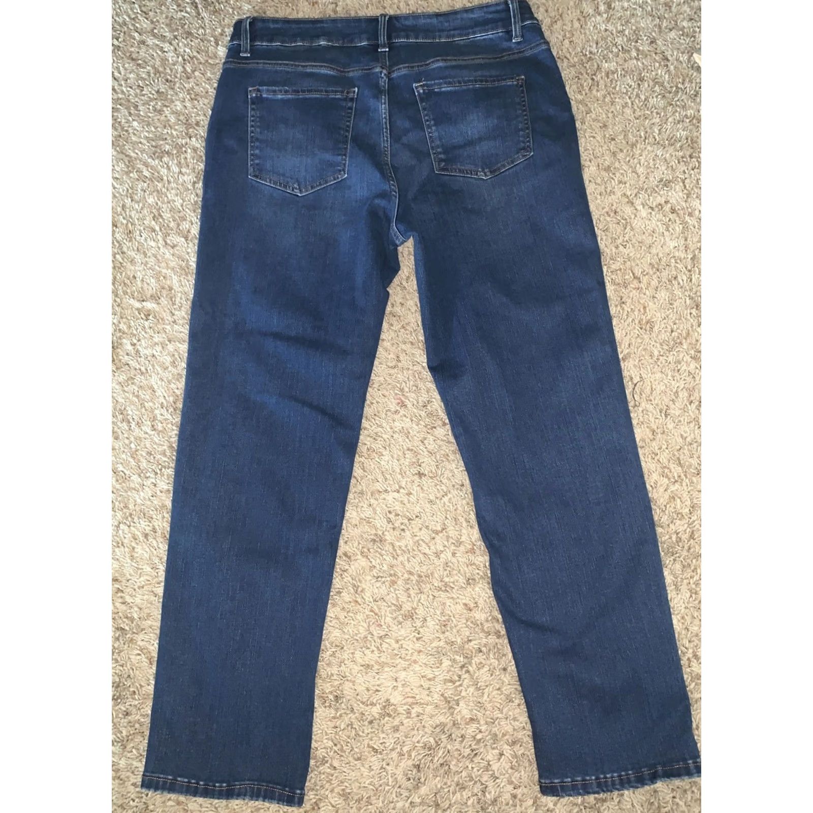 Vintage Time Tru Denim Straight Leg Pants 14 Mid Rise Stretch Blue Womens Regular Size 36" / US 14 / IT 50 - 8 Thumbnail