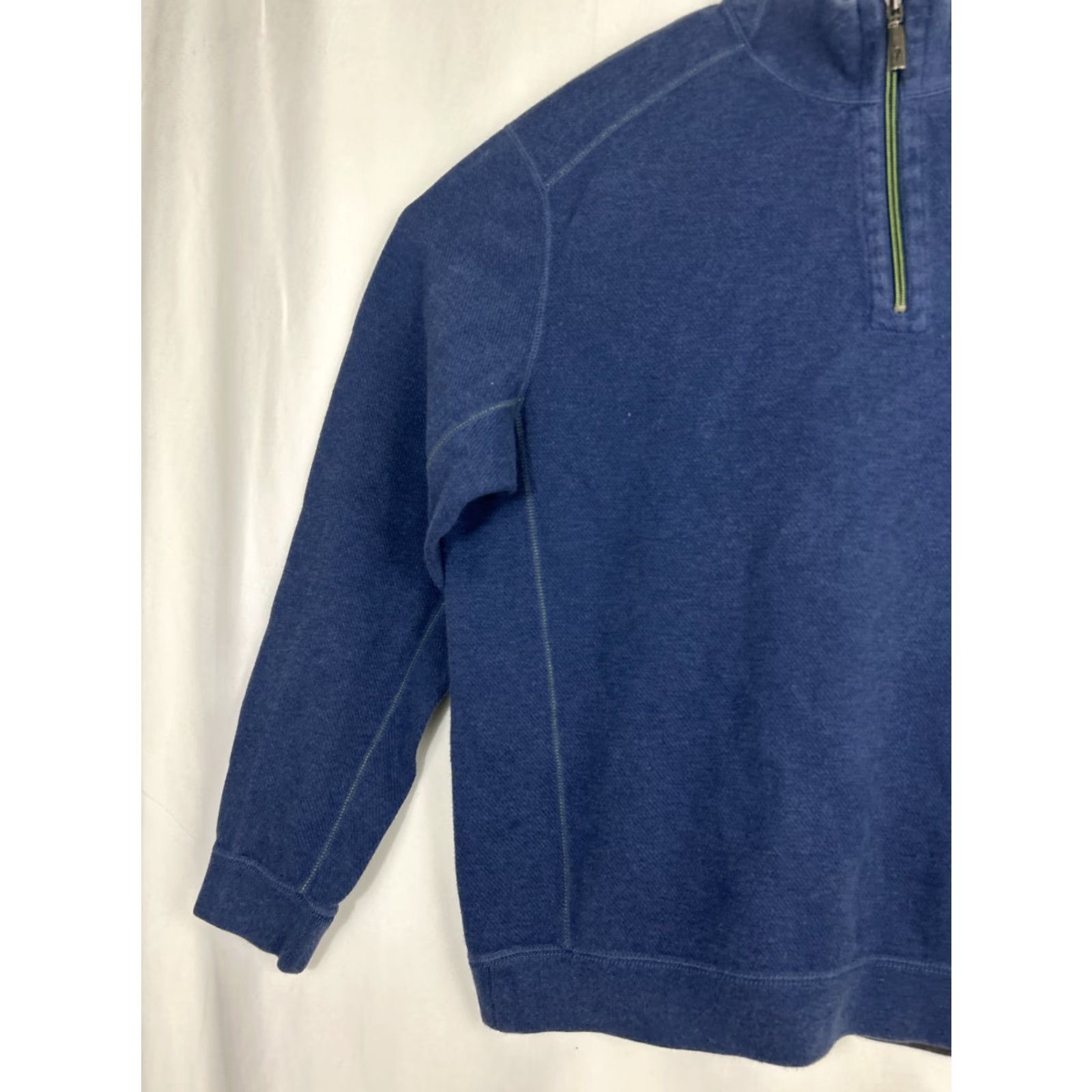 Tommy Bahama VINTAGE Tommy Bahama Mens XL Navy Blue Brown Reversible 1/4 Zip Pullover Sweater Size US XL / EU 56 / 4 - 2 Thumbnail