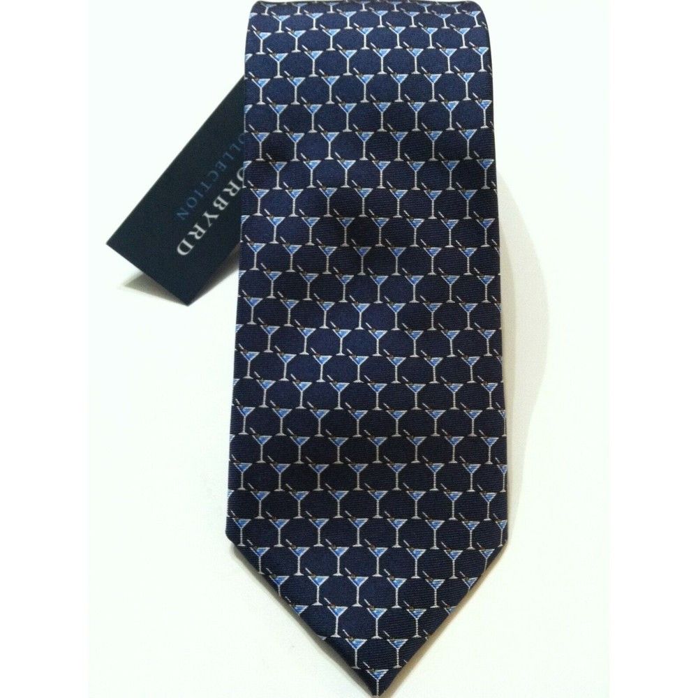 Tailorbyrd TAILORBYRD MENS NEW NAVY 100%SILK CLASSIC NECK TIE WIDTH: 3" Size ONE SIZE - 1 Thumbnail