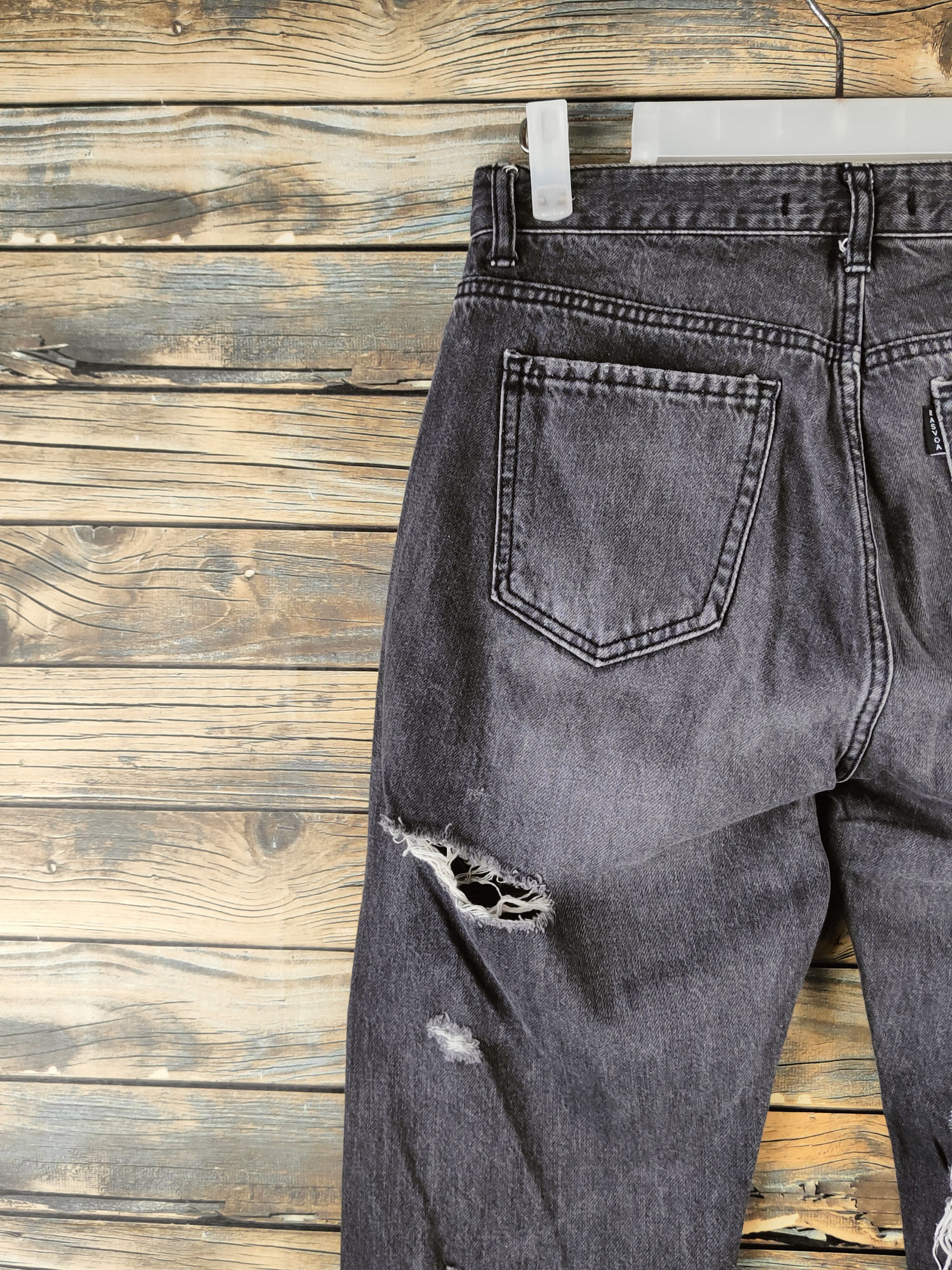Japanese Brand DL Rasvoa Black Distressed Ripped Skinny Jeans #46-965 Size US 28 / EU 44 - 8 Thumbnail