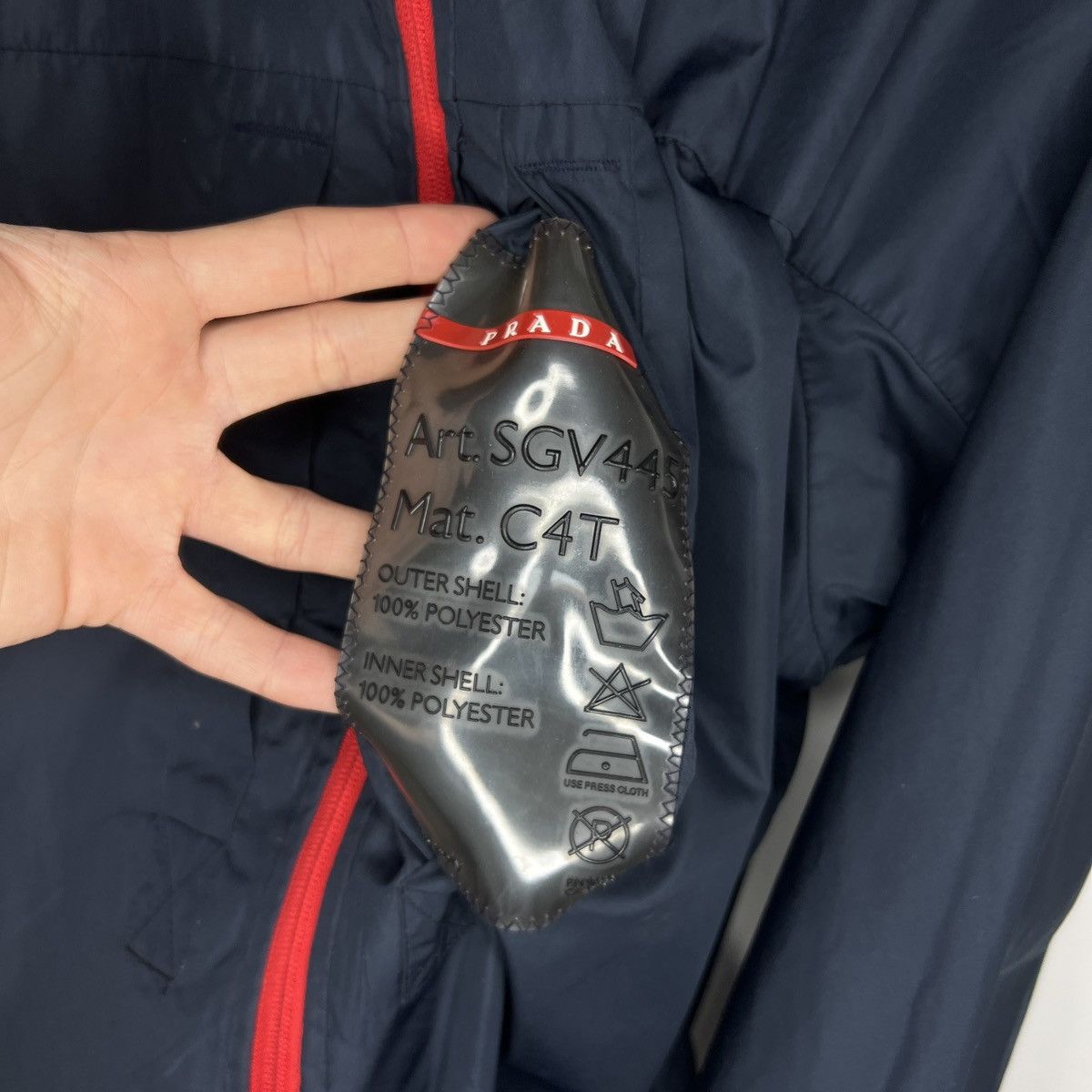 Designer × Prada Prada Reversible Two Sides Jacket Navy Red Nylon Windbreaker Size US M / EU 48-50 / 2 - 14 Thumbnail