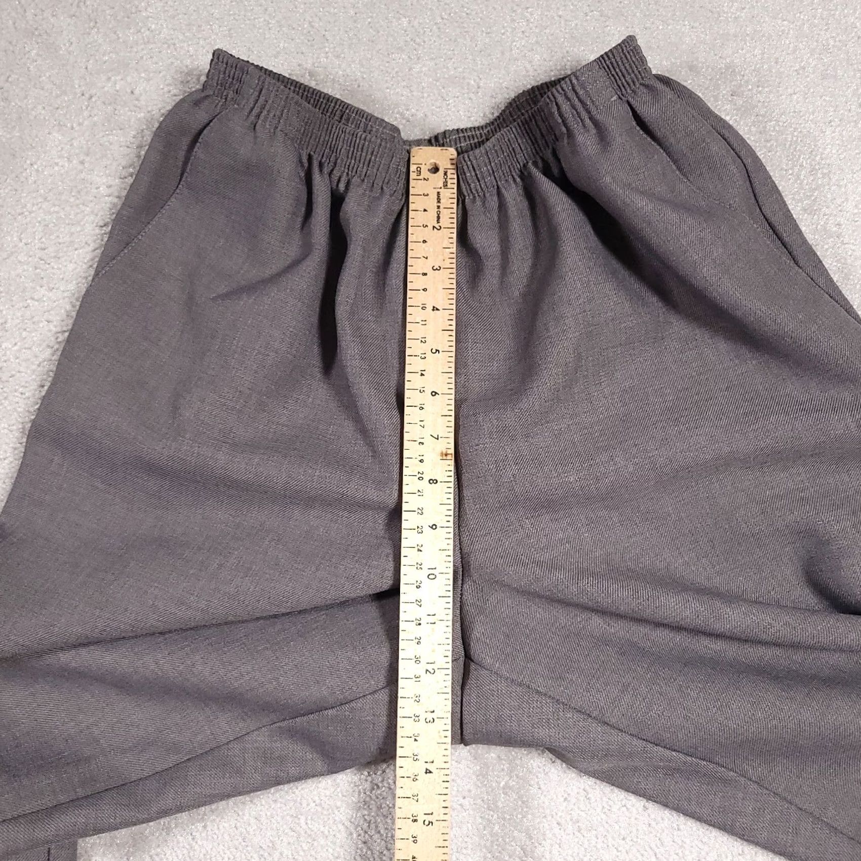 Vintage Alfred Dunner Pants Womens 14 Gray Elastic Waist Pockets 26x27.5 Knit Formal Dress Pants 80s 90s Men? Size 36" / US 14 / IT 50 - 7 Thumbnail