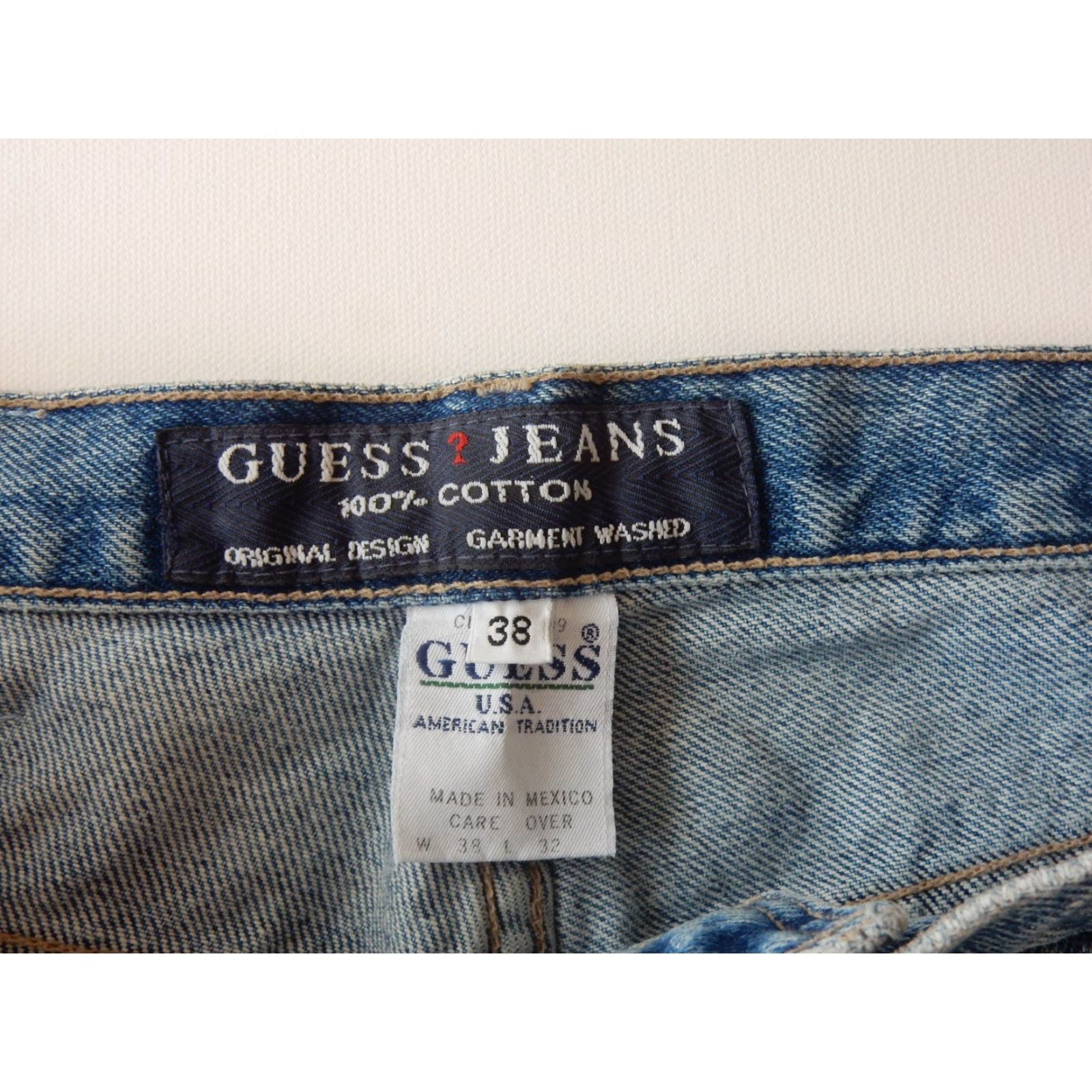 Guess VINTAGE GUESS Men's Denim Jeans Jeans 38 Regular Blue Straight 37x33 Mens Size US 38 / EU 54 - 5 Thumbnail