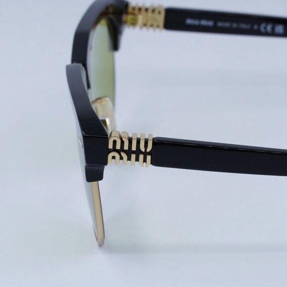 Miu Miu Miu Miu MU09ZS 1AB07O Sunglasses Black Aviator Frame Size ONE SIZE - 7 Thumbnail