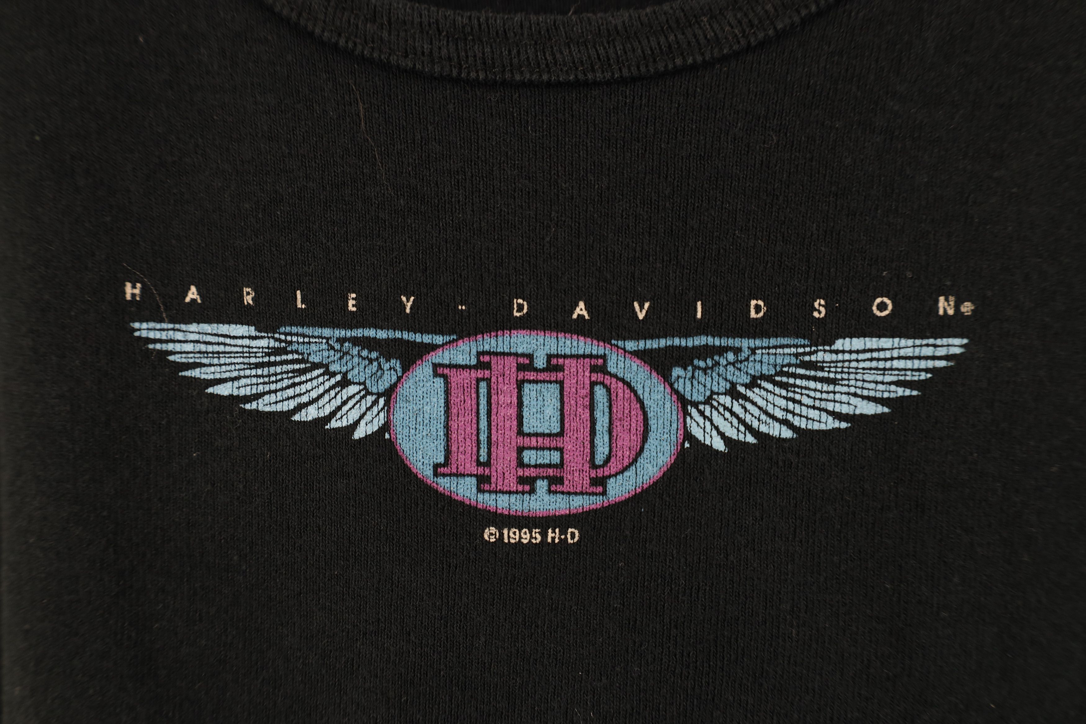 Harley Davidson Vintage 90s Harley Davidson Ribbed Knit T-Shirt Black USA Size L / US 10 / IT 46 - 4 Thumbnail