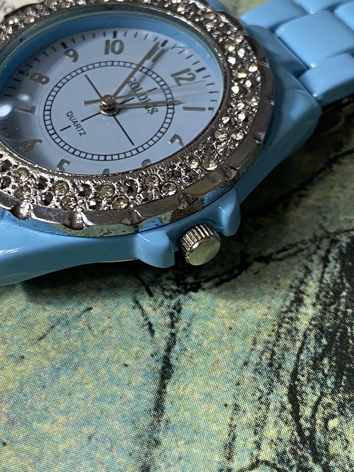 Japanese Brand × Jewelry × Vintage Goldias Blue Quartz Watch Rhinestones Size ONE SIZE - 5 Thumbnail