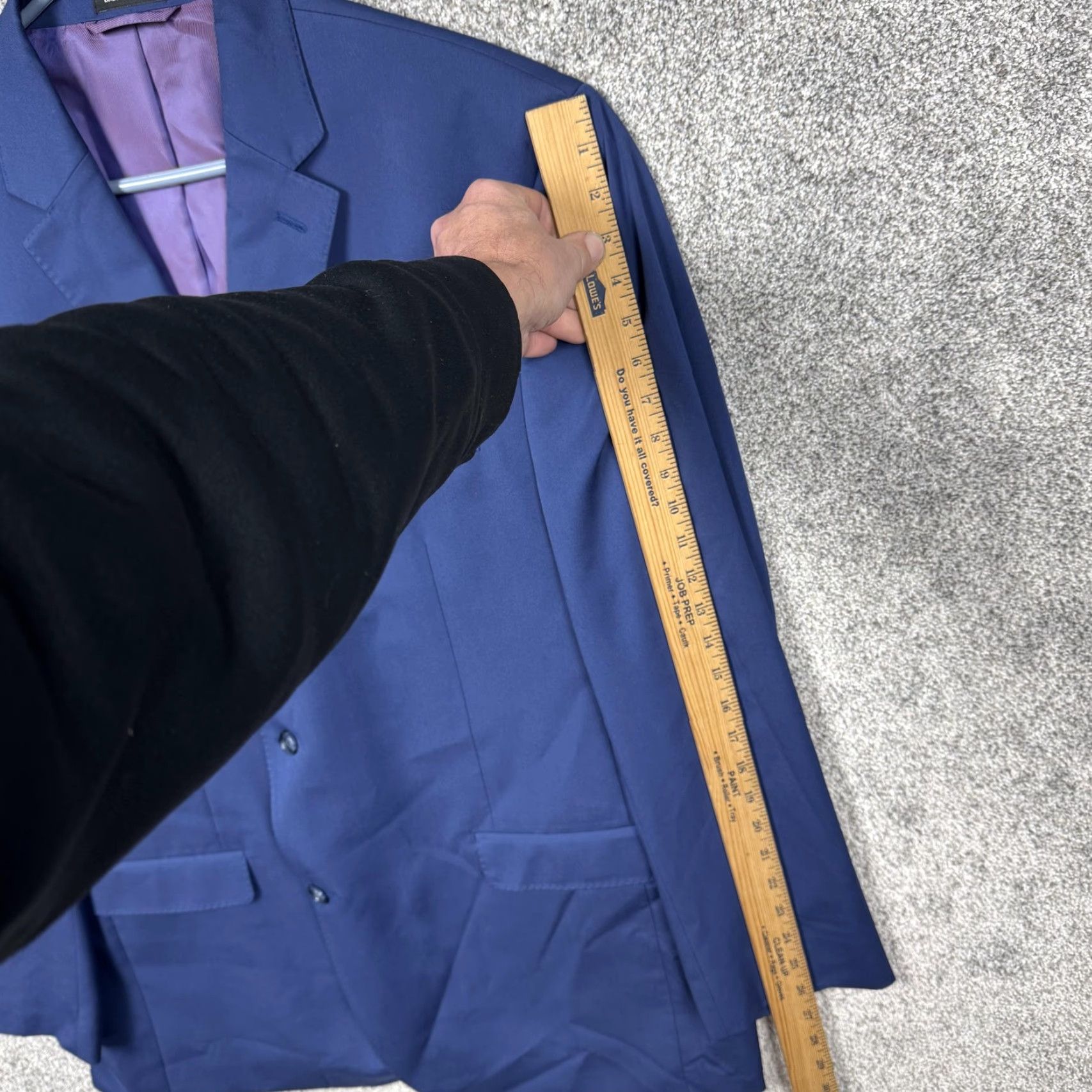 Sean John Sean John Suit Jacket Blue 46L Long Notch Lapel Two-Button Single-Breasted Mens Blazer Business Formal Luxury Size 46R - 3 Thumbnail
