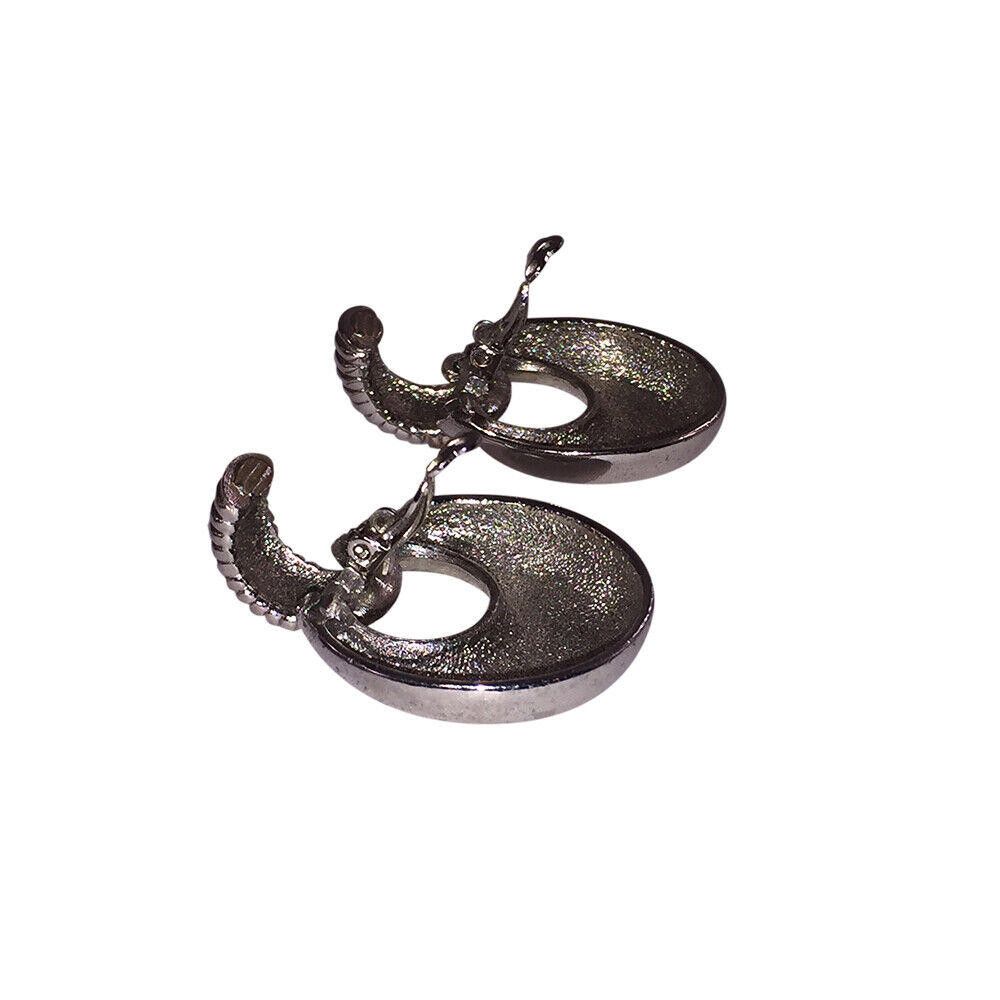 Givenchy Givenchy Silver Tone Textured Hoop Dangle Earrings Size ONE SIZE - 5 Thumbnail
