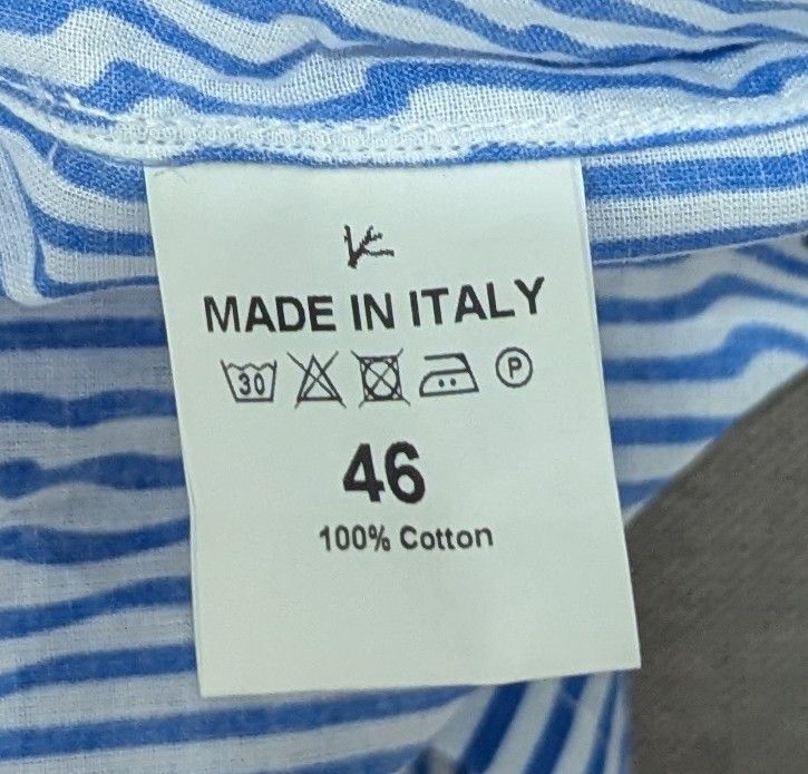 Isaia ISAIA Kayak Striped SS Button Up Shirt Light Blue 46 US 18 Size US XXL / EU 58 / 5 - 8 Thumbnail