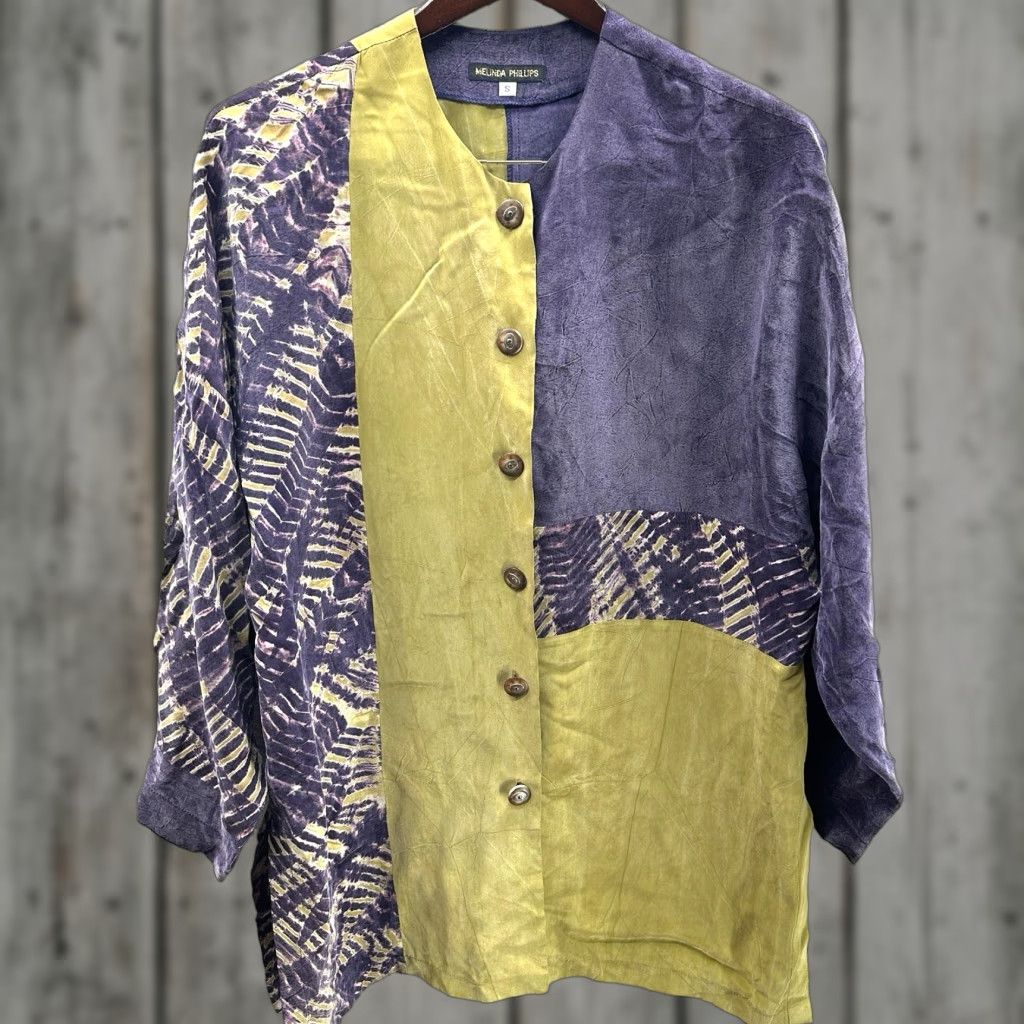 Vintage Melinda Phillips Blouse Womens S Shirt Adult S Purple Bohemian Classic Boho 3/4 Sleeve Geometric Round Neck Size S / US 4 / IT 40 - 1 Thumbnail