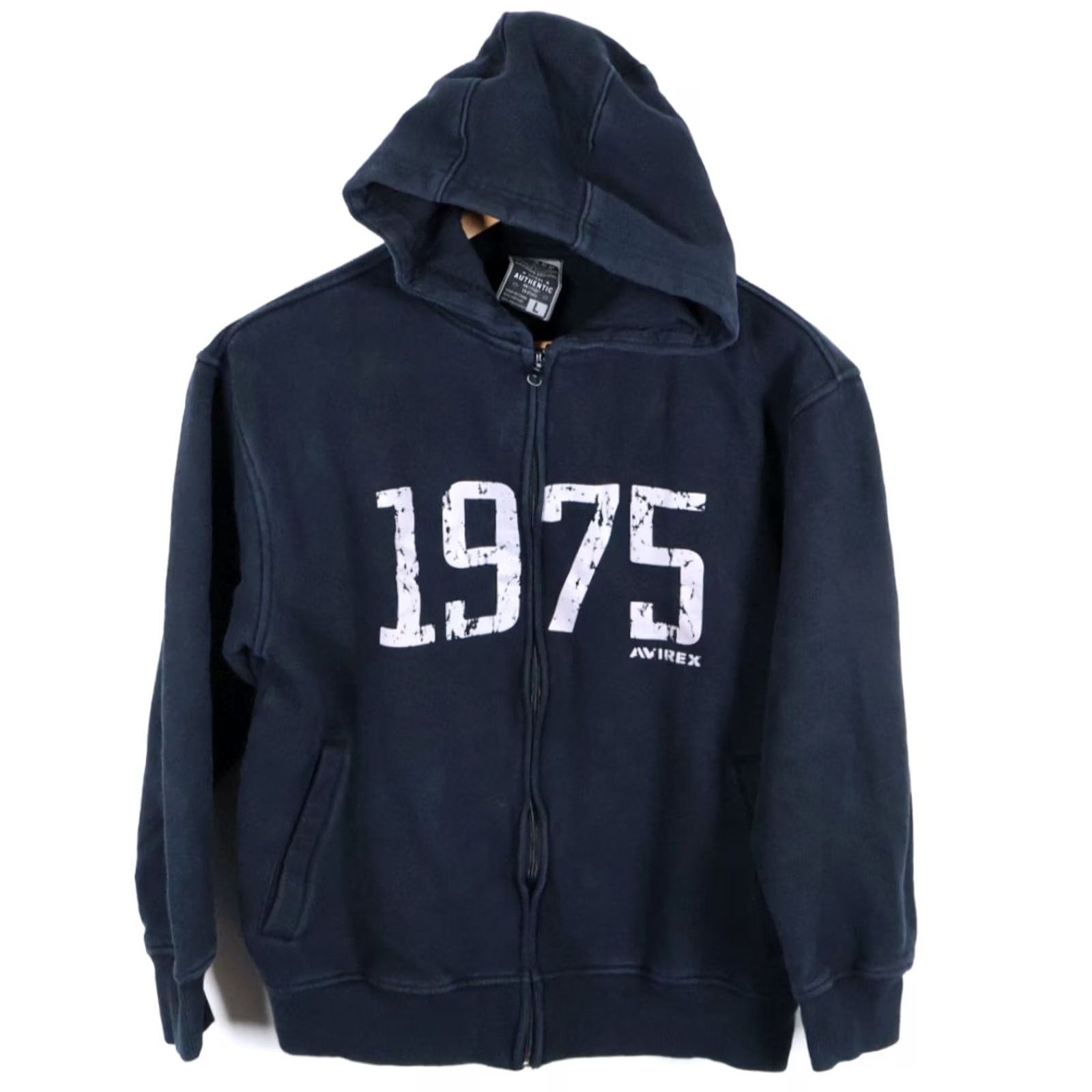 Avirex VINTAGE Avirex Hoodie Men's Large Black Zip Up Sweatshirt 1975 Graphic VTG Y2K Boxy Size US L / EU 52-54 / 3 - 2 Thumbnail