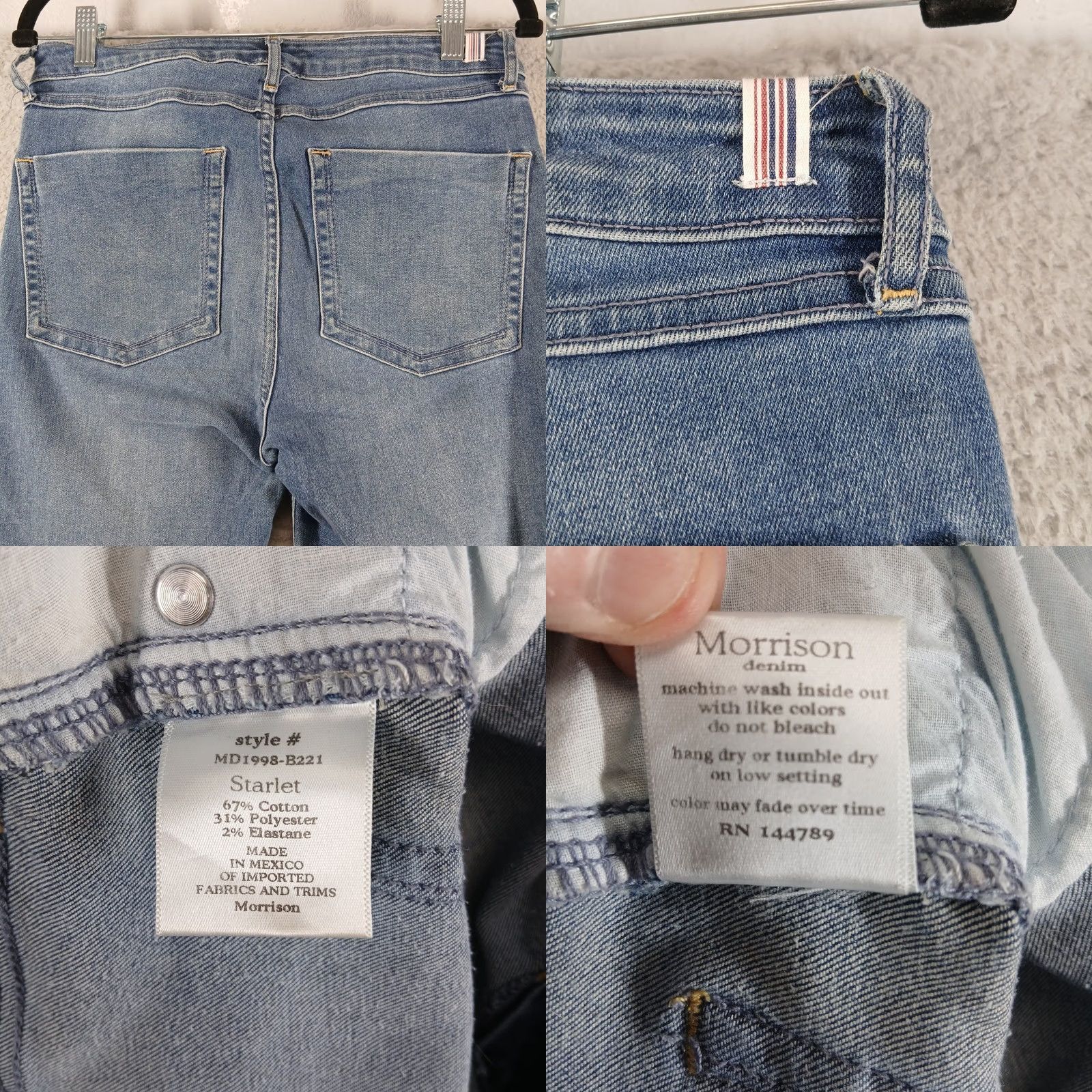 Vintage Morrison Jeans Bootcut Medium Wash High Rise 29 32in Inseam 5-Pocket Denim Women Boys? Size 29" - 8 Thumbnail