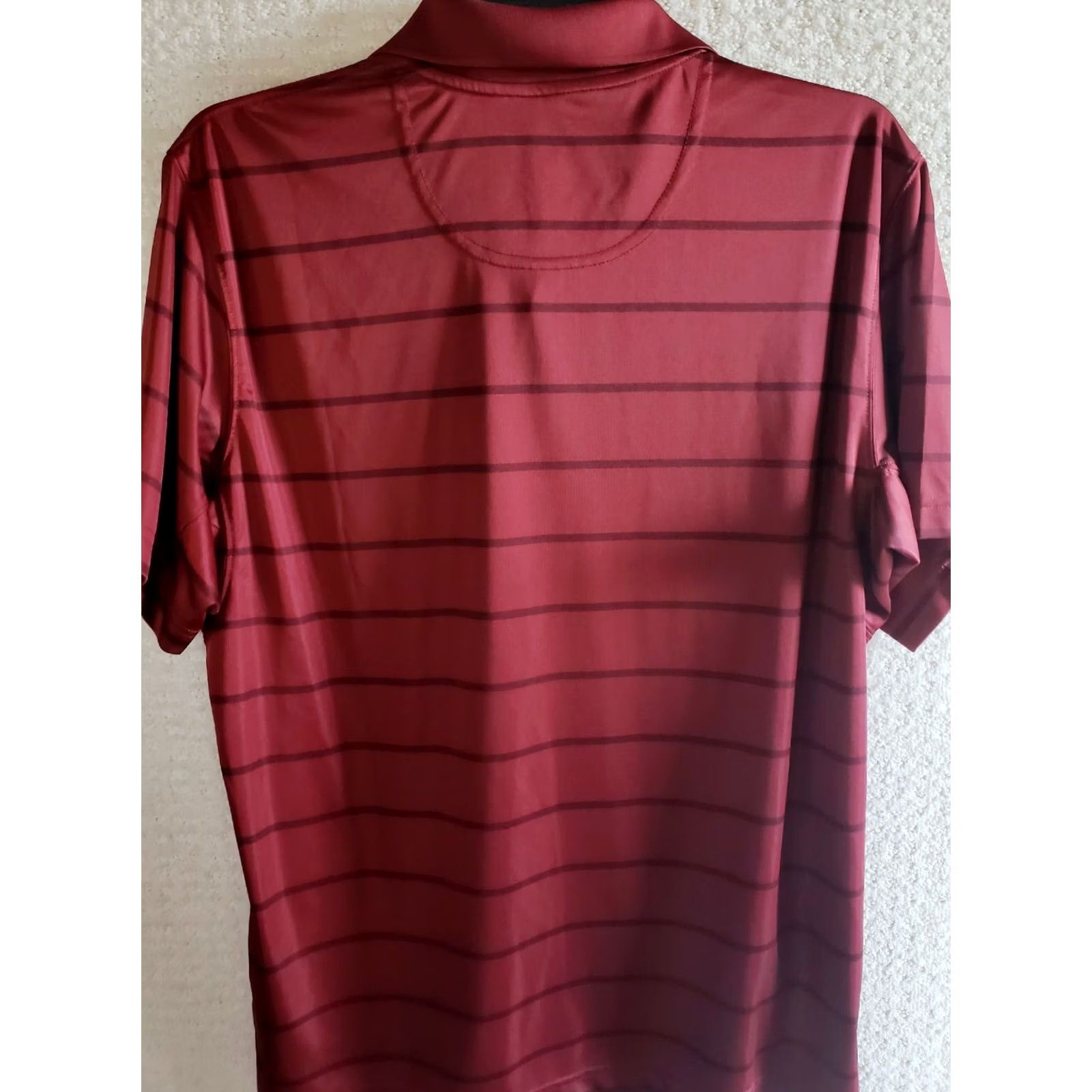Vintage Columbia Polo Shirt Men's XL GARNET Striped Omni Shade Short Sleeve Performance Size US XL / EU 56 / 4 - 6 Thumbnail