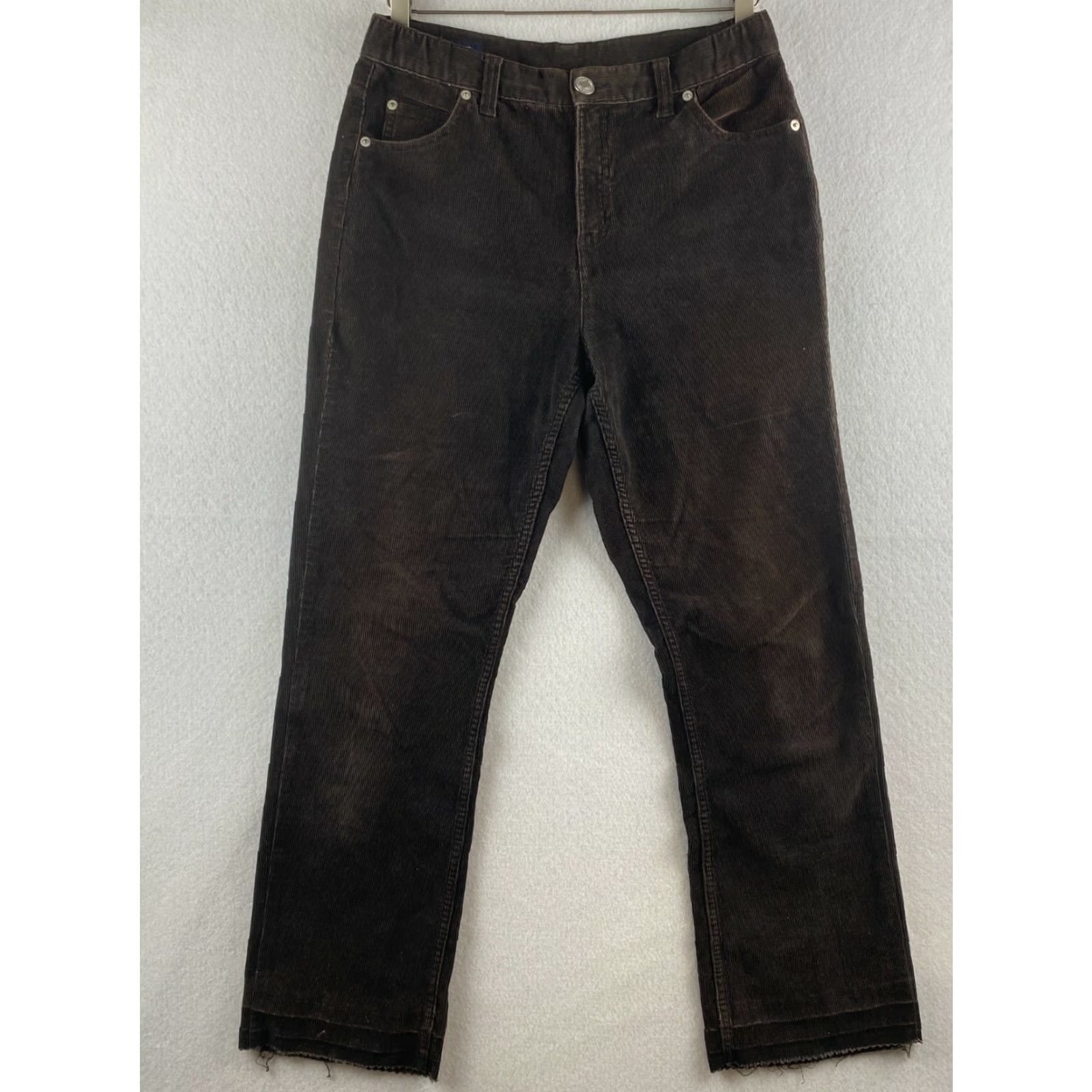 Lands' End Lands' End Corduroy Pants Womens 4P Boot Cut Cotton Brown Night/Solid Modern Straight Leg Casual Womens Size 27" / US 4 / IT 40 - 2 Thumbnail