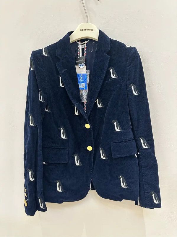 Thom Browne Thom Browne Navy Blue Cotton Long Sleeve Jacket 0089 Size US S / EU 44-46 / 1 - 1 Thumbnail