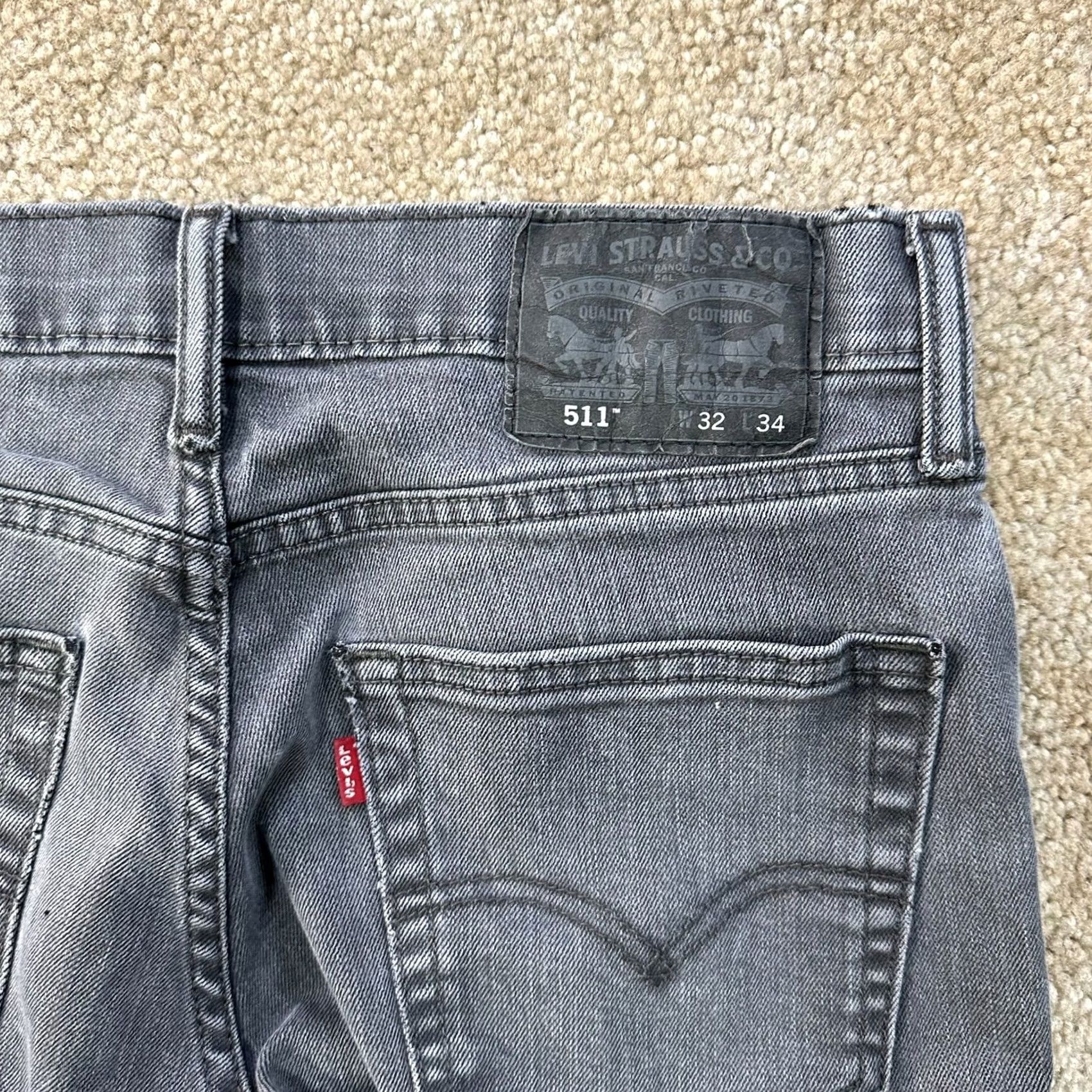 Levi's Levi's 511 Slim Straight Leg Jeans Men 32x34 Gray Denim Stretch Size US 32 / EU 48 - 3 Thumbnail
