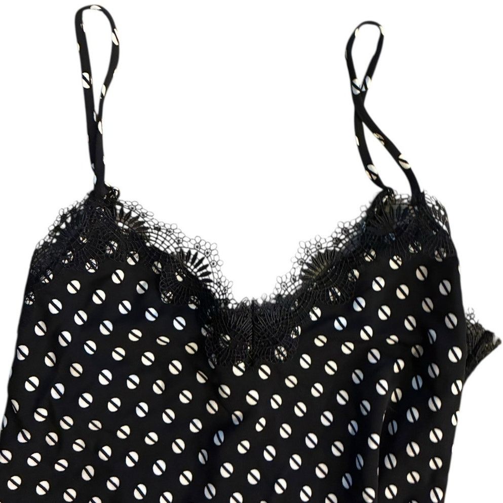 Michael Kors Michael Kors Black White Polka Dot Lace Trim Midi Dress XS Size XS / US 0-2 / IT 36-38 - 5 Thumbnail