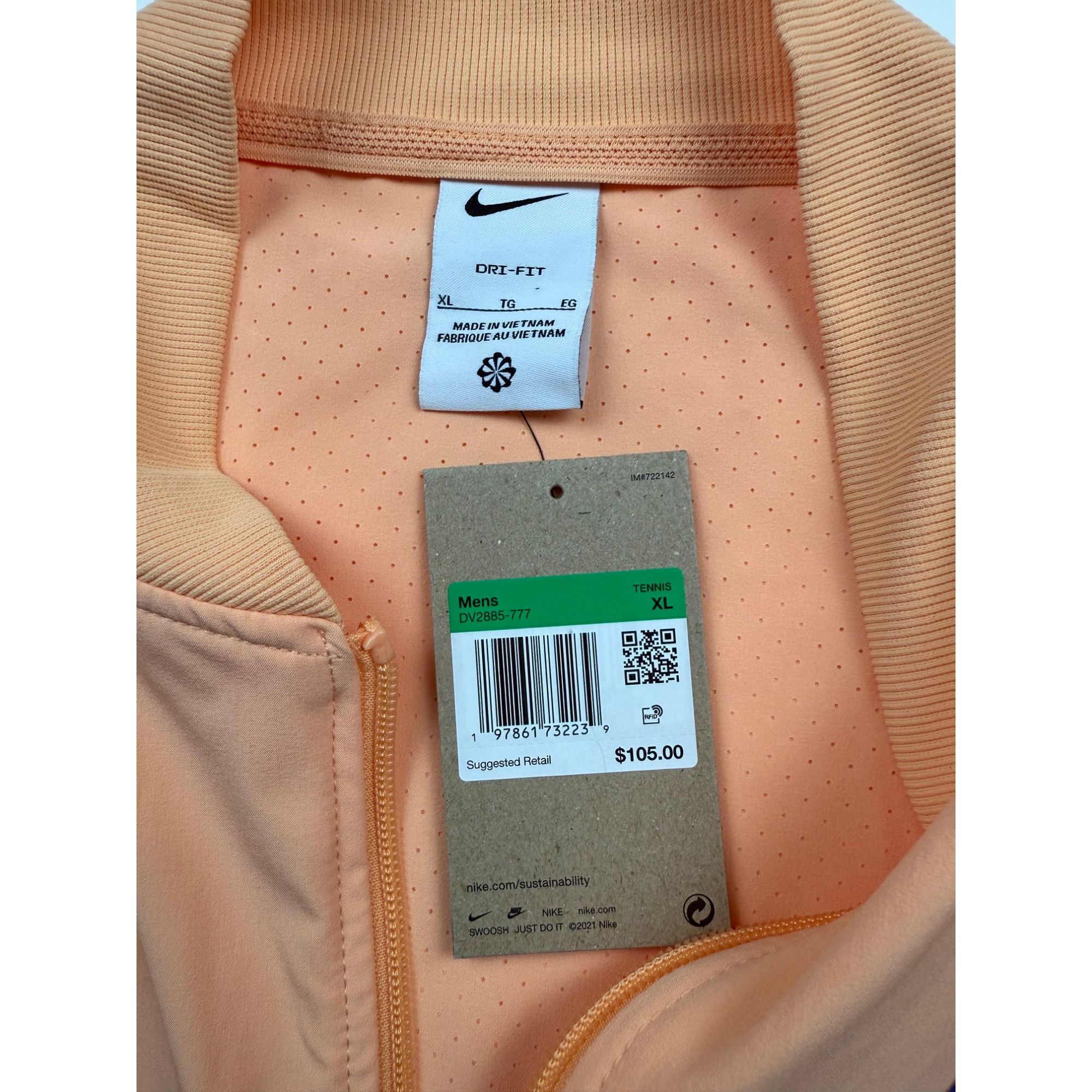 Nike Size XL - Nike Rafa Nadal Tennis Jacket Orange Chalk Full Zi Size US XL / EU 56 / 4 - 2 Thumbnail
