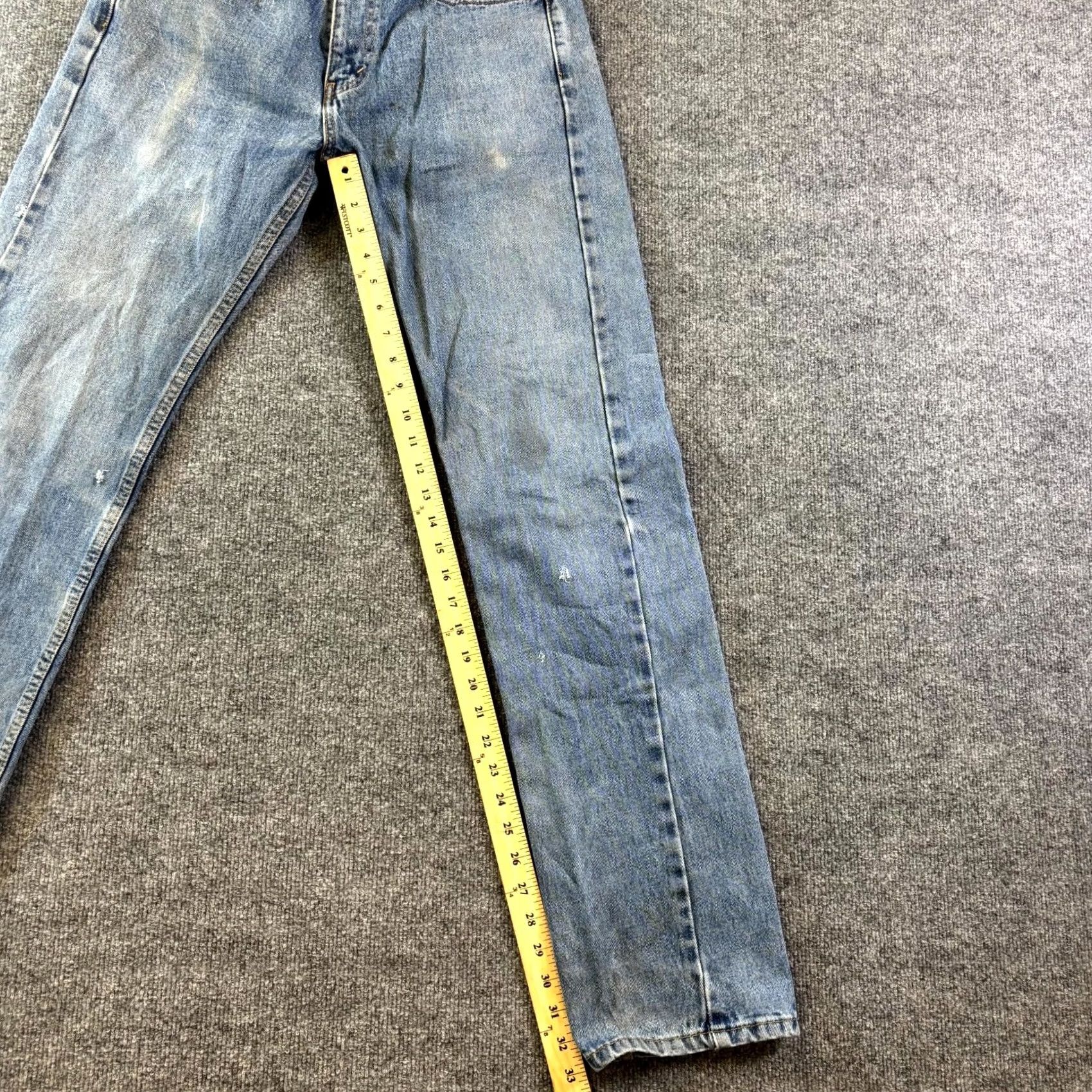 Levi's Levi's 505 Jeans Mens 31x36 Blue Denim Medium Stonewash Straight Leg Workwear Jeans Size US 31 - 4 Thumbnail