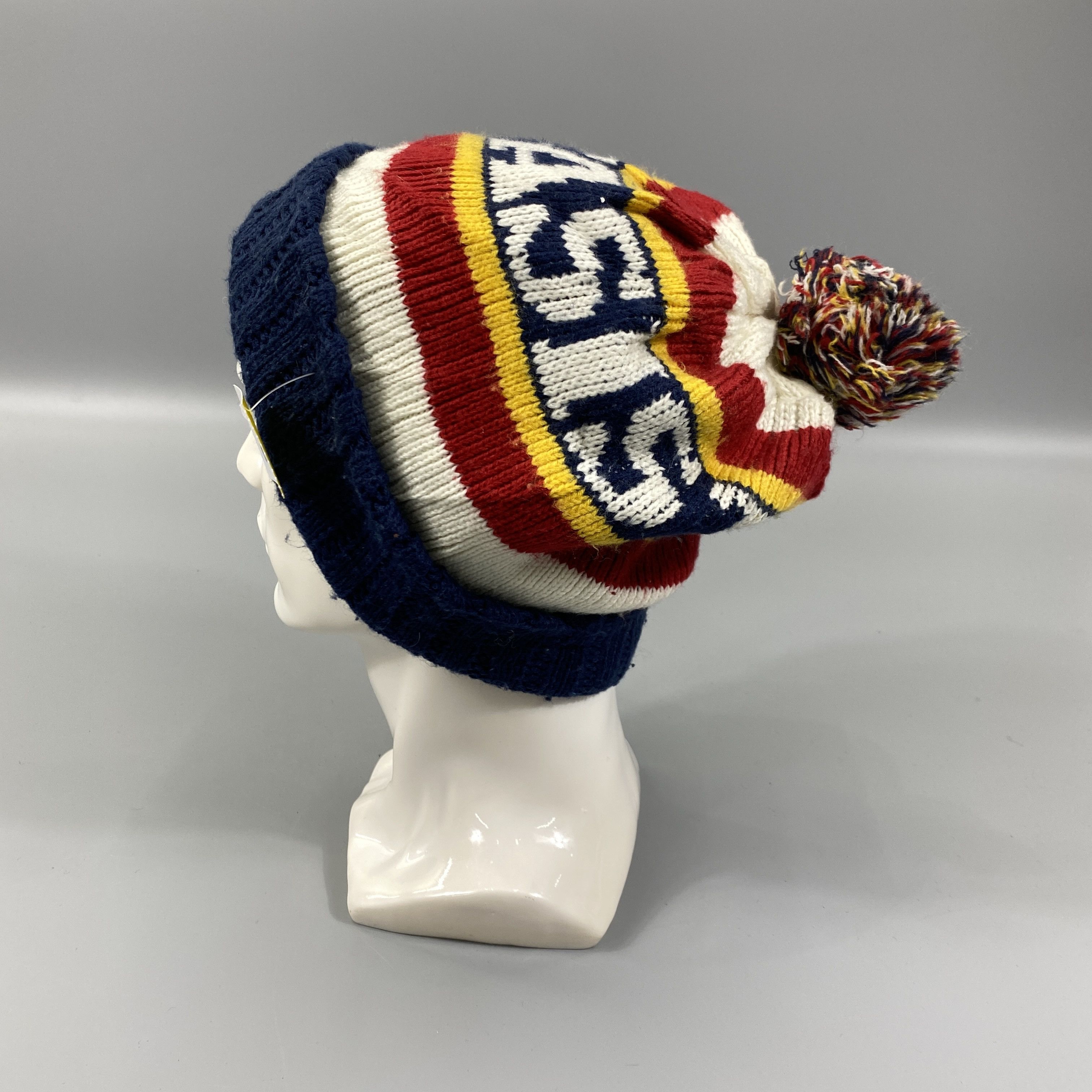 Japanese Brand Wording Multicolor Beanie Hat -BN1117 Size ONE SIZE - 1 Thumbnail