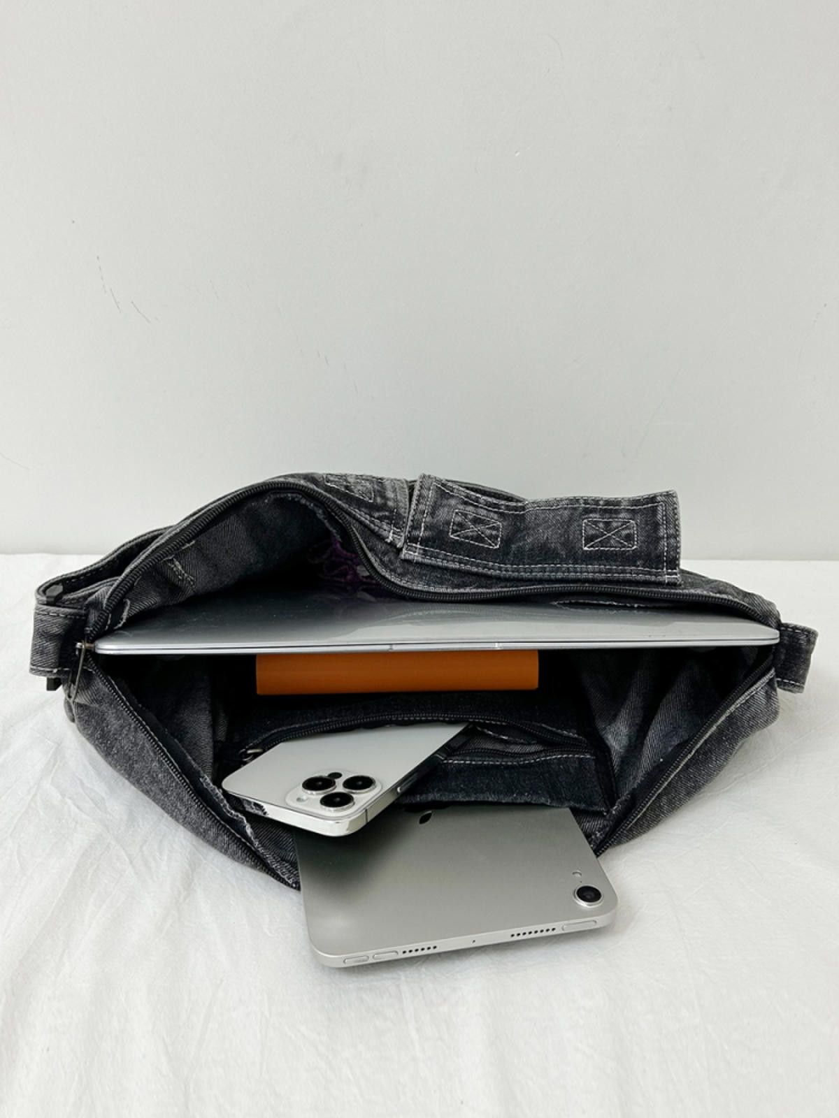 Jean Denim Messenger Bag Size ONE SIZE - 4 Thumbnail