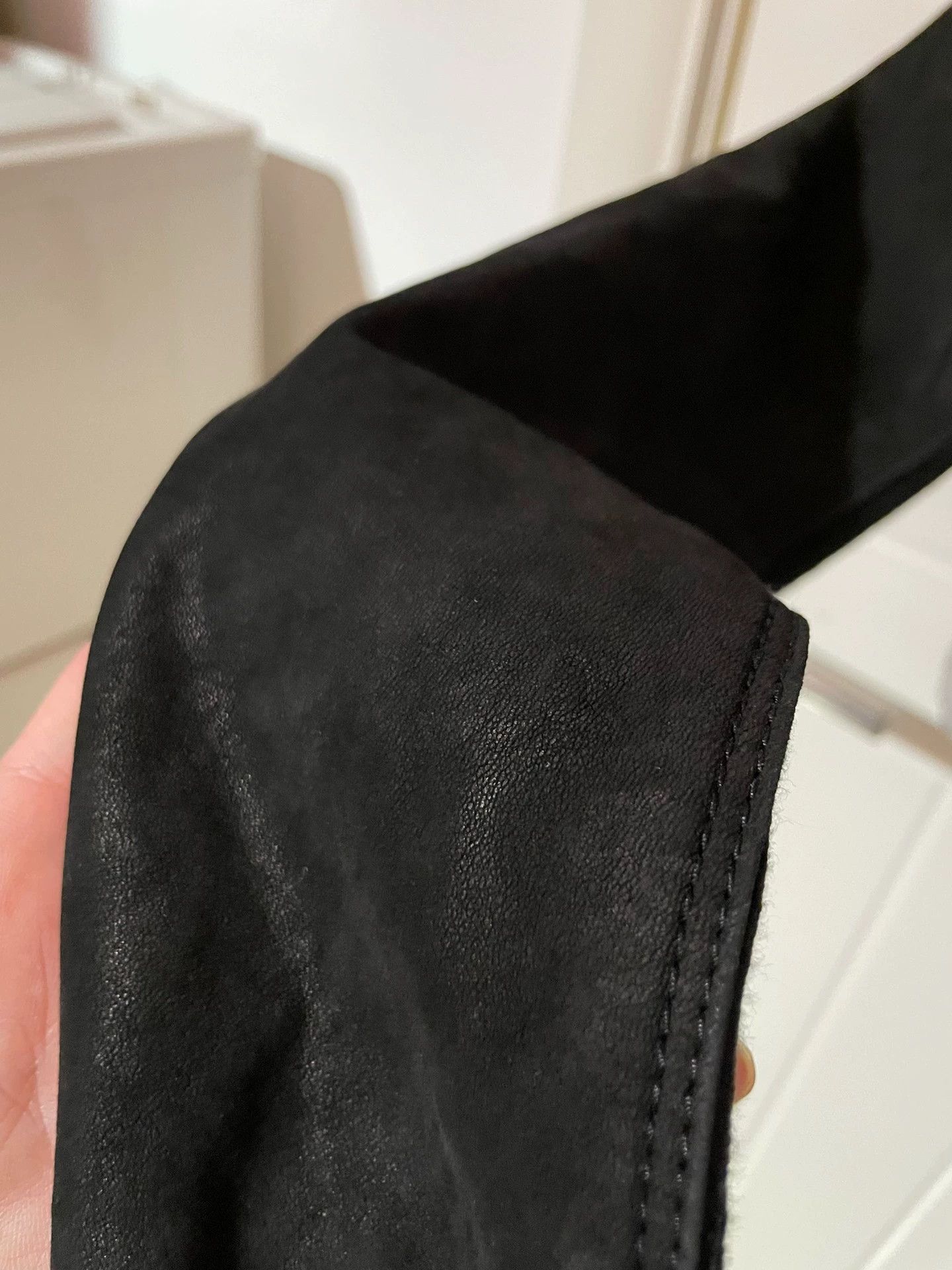 Rick Owens RO XS Skinny Denim & Leather Sleeve Jacket (Black Gray Wash) Size US XS / EU 42 / 0 - 4 Thumbnail