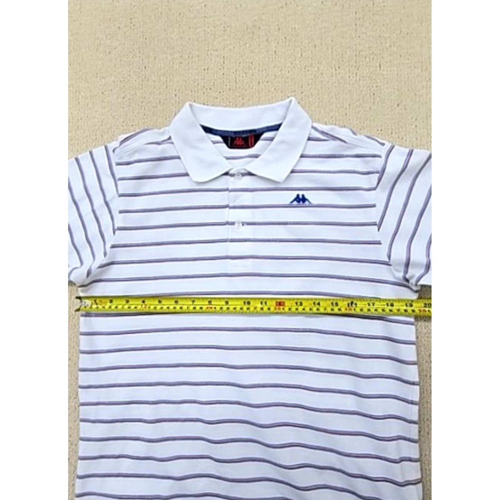 Kappa Robe Di Kappa Men’s Polo Short Sleeve White Striped Cotton Medium Size US M / EU 48-50 / 2 - 7 Thumbnail