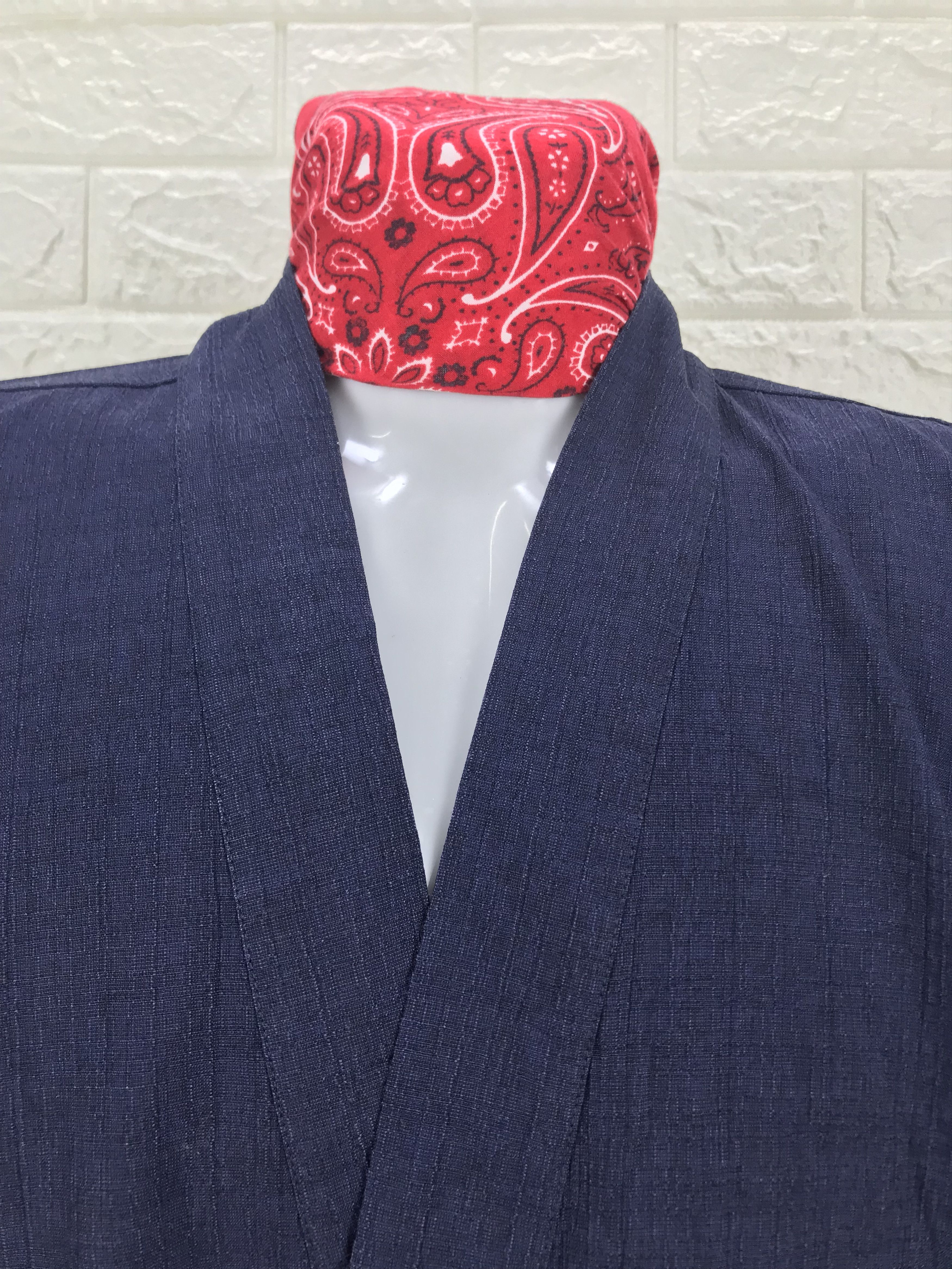 Japanese Brand Vintage Kansai Yamamoto Dark Blue Kimono Cardigan Size US M / EU 48-50 / 2 - 2 Thumbnail