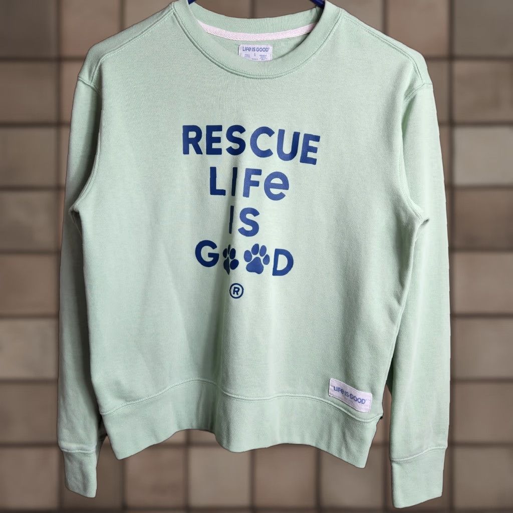 Life is Good **Green Life Is Good Women's French Terry Crew Sweatshirt |S|** User: **Green Life Is Good Women's Crew Sweatshirt |S|** Size S / US 4 / IT 40 - 1 Thumbnail