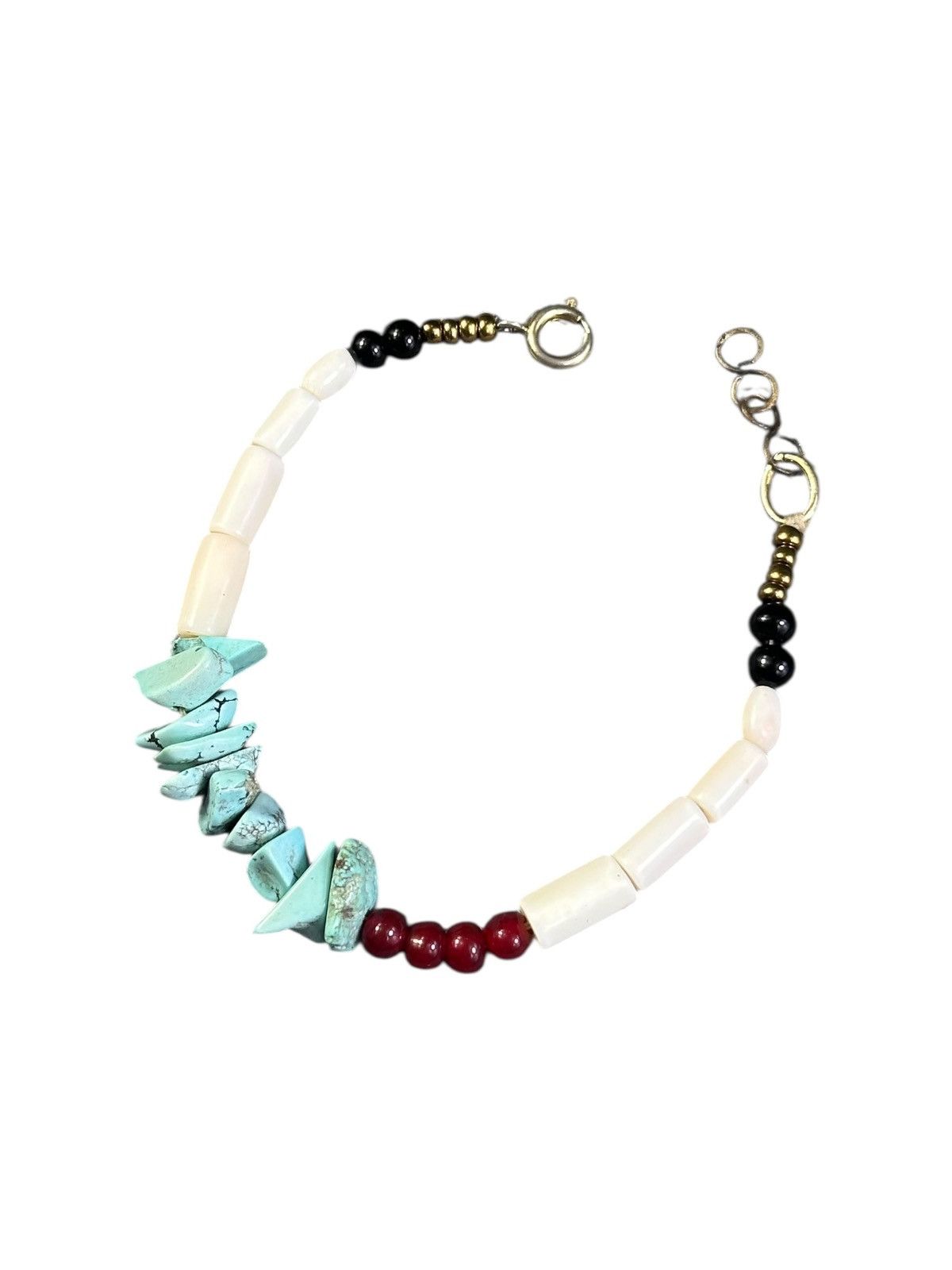 Vintage 2000s HANDCRAFTED RAW TURQUOISE CORAL BRACELET Size ONE SIZE - 1 Thumbnail