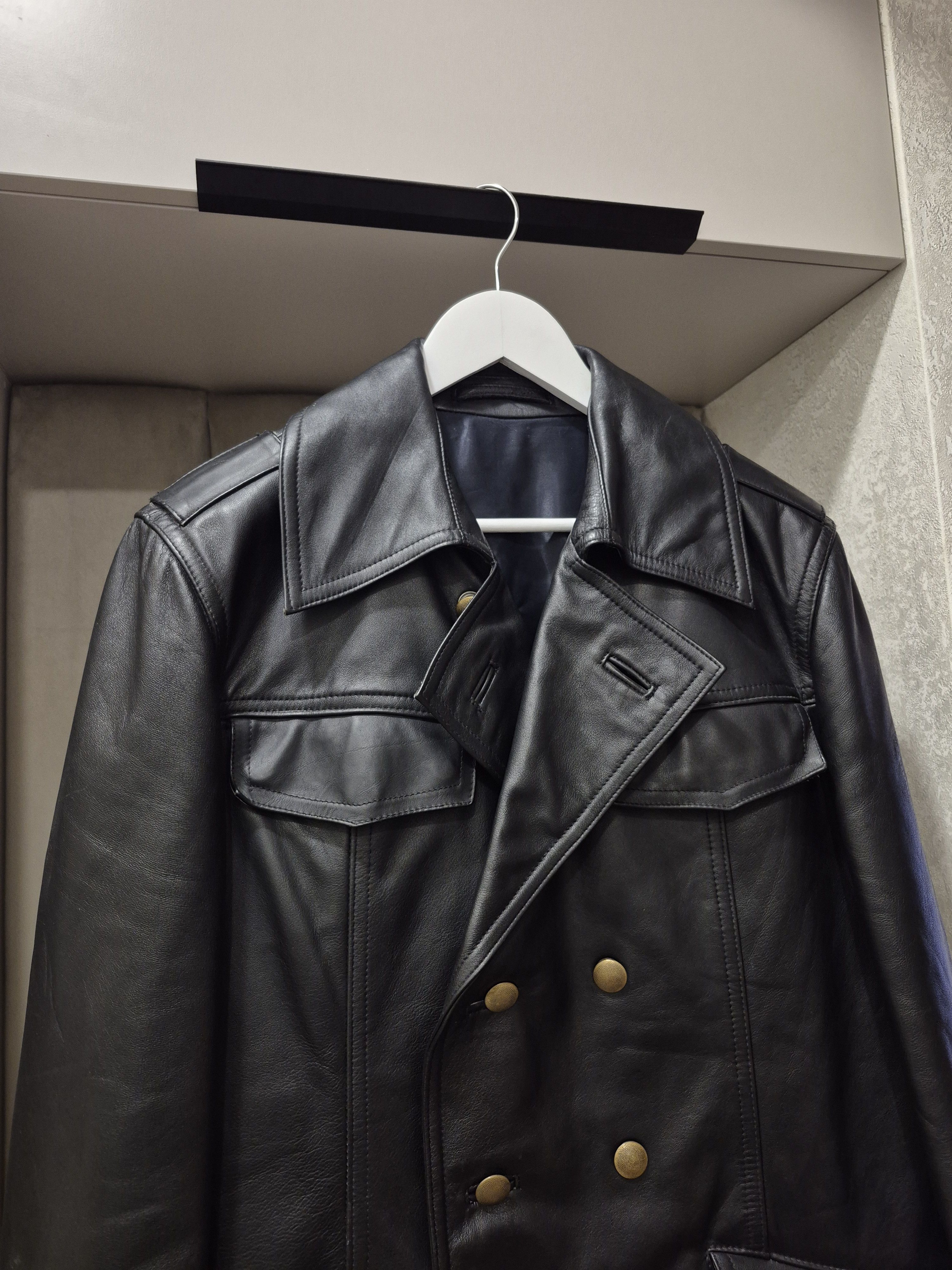 Vintage Hackel & Co Rare vintage police military men leather jacket Size US L / EU 52-54 / 3 - 3 Thumbnail