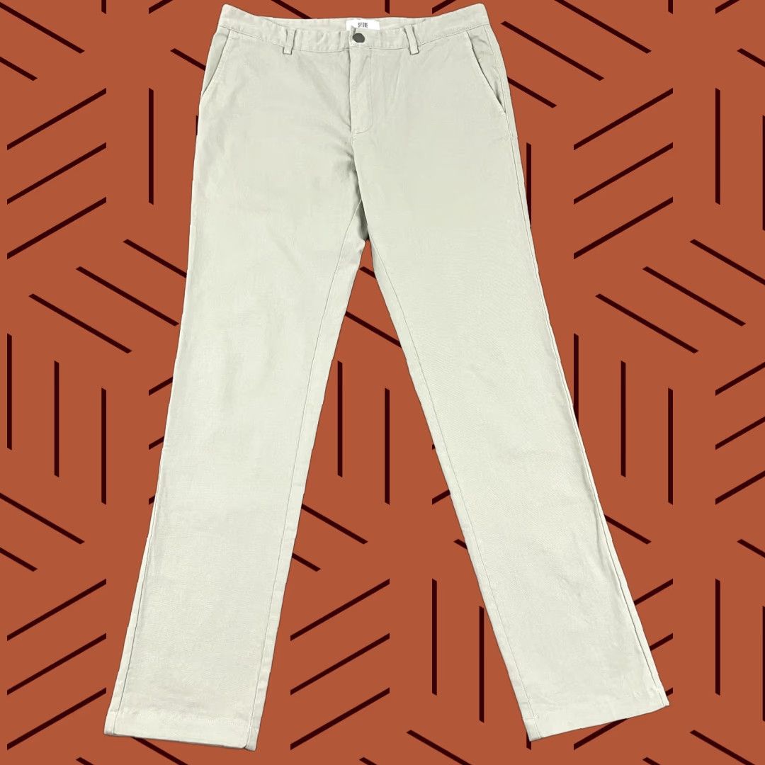 Vintage Spoke London Pants Mens 34 x 33 Slim Straight Green Gray Trouser Chino Casual Brand Spoke Size 34 Regular Fit Pants Men's Clothing Chino Size US 34 / EU 50 - 1 Thumbnail