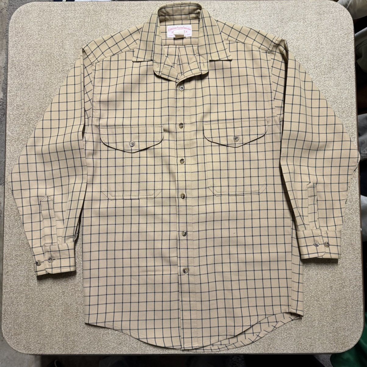 Filson Vtg Filson Men's Small Windowpane Plaid Wool Button Shirt Size US S / EU 44-46 / 1 - 1 Thumbnail