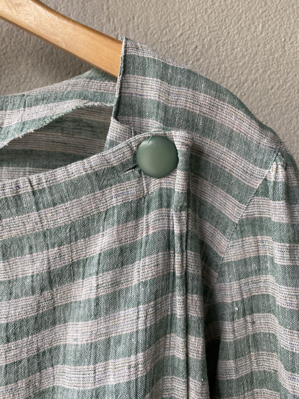 Dior Christian Dior Green-Striped Button-Detail Blouse Size M / US 6-8 / IT 42-44 - 7 Thumbnail