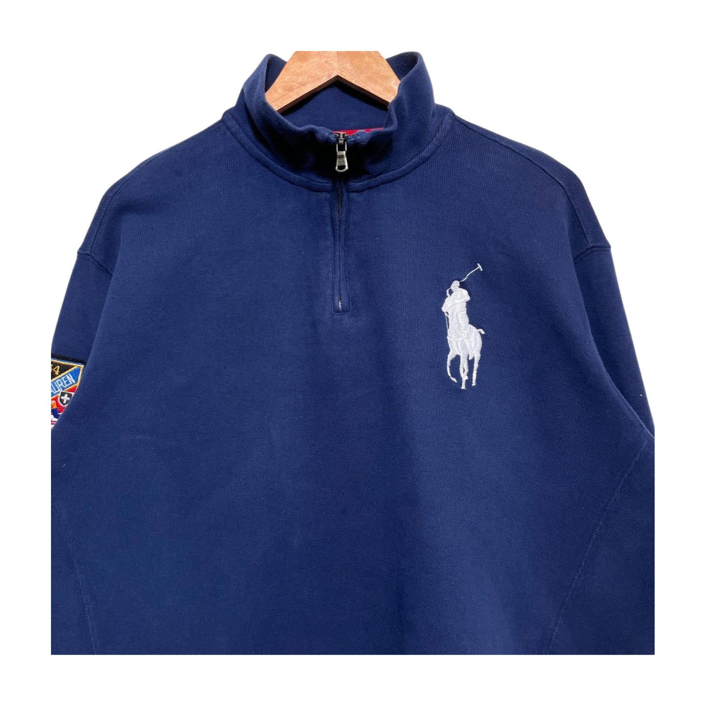 Polo Ralph Lauren × Vintage Vintage 90s Polo Ralph Lauren Quarter Zip Sweatshirt XL Size US 36 / EU 52 - 2 Thumbnail
