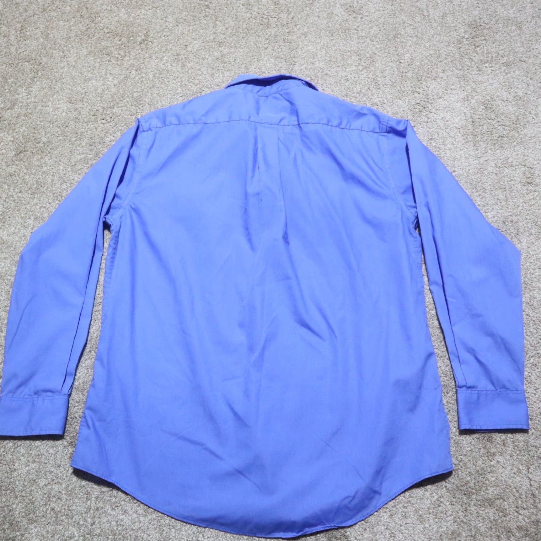 George George Shirt Men L Blue Button-Up Casual 42-44 46 in Cotton Long Sleeve Collared Vintage? No, not vintage Size US L / EU 52-54 / 3 - 8 Thumbnail