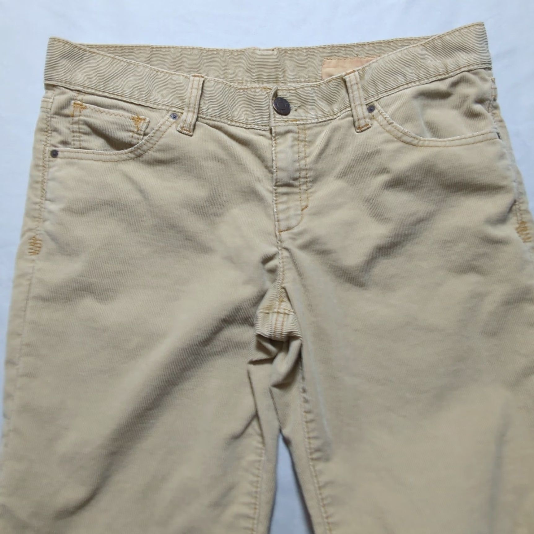 Gap VINTAGE Gap 1969 Limited Edition Corduroy Bootcut Pants Beige Womens 12R Regular Stretch Pockets Front Zip Button Tailored Retro Hippie Style Mens? Size 34" / US 12 / IT 48 - 2 Thumbnail
