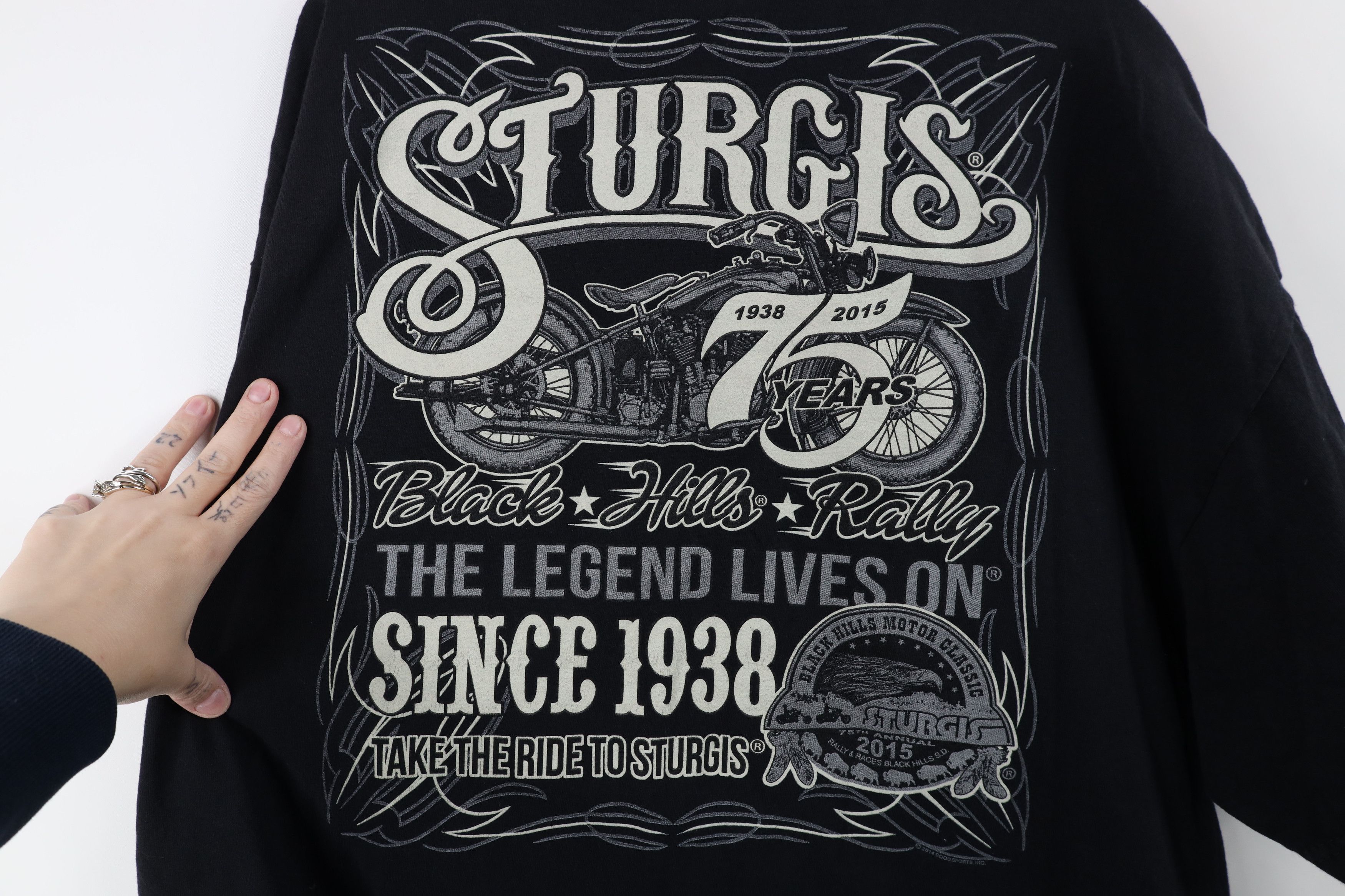 Vintage Vintage Y2K Bike Rally 75th Anniversary T-Shirt Black Size US XXL / EU 58 / 5 - 11 Thumbnail