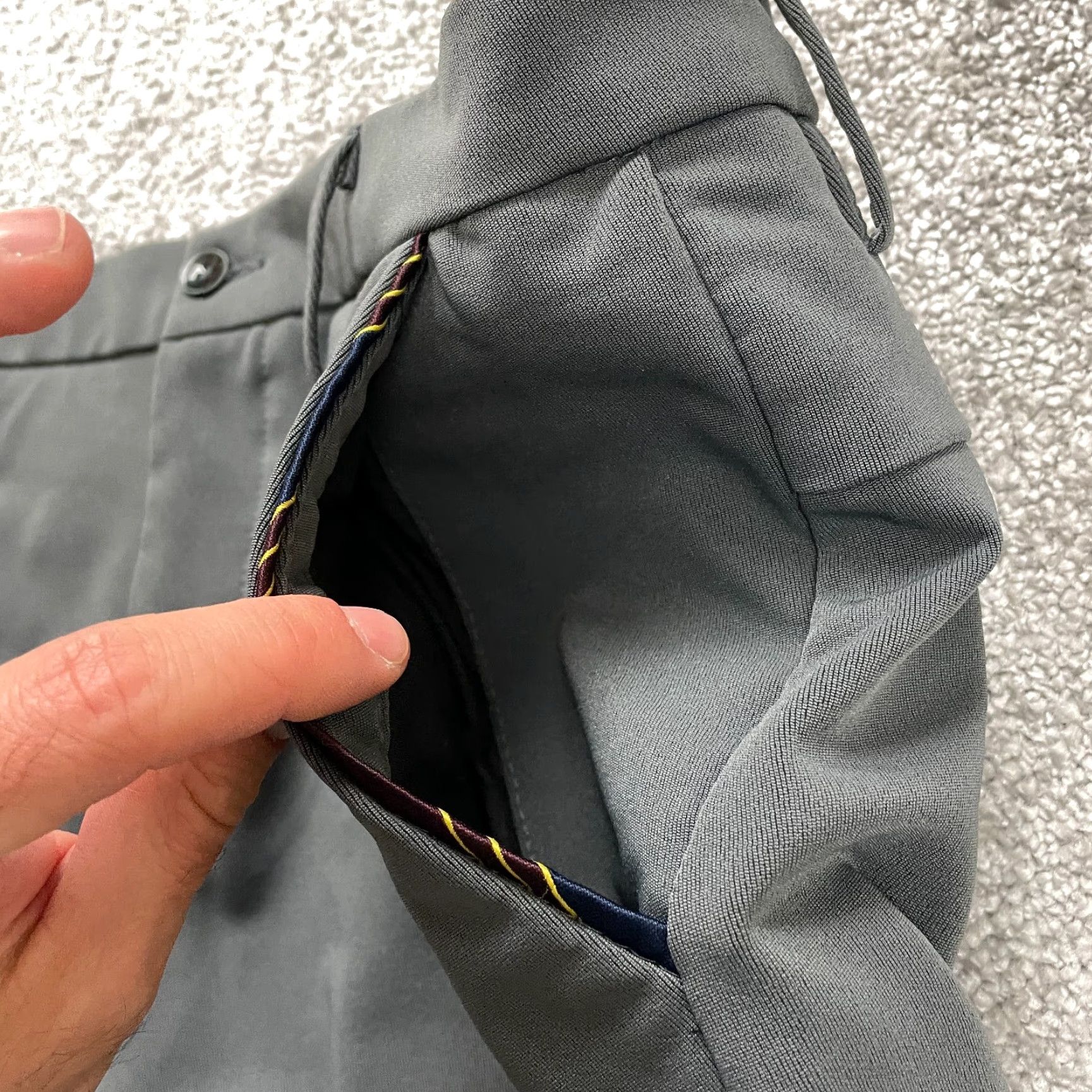 Vintage Plaid & Plain Dress Pants Mens 36x28 Gray Straight Leg Stretch Workwear Formal Shirt Size US 36 / EU 52 - 5 Thumbnail