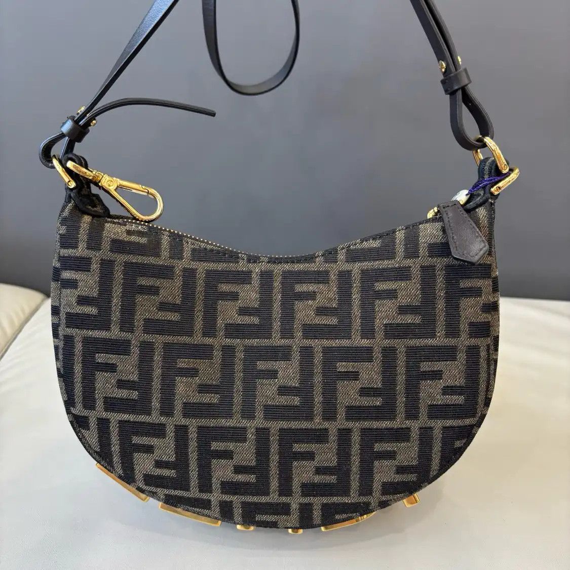 Fendi FENDI Fendigraphy dark brown canvas doubleF monogram crossbody bag Size ONE SIZE - 1 Thumbnail